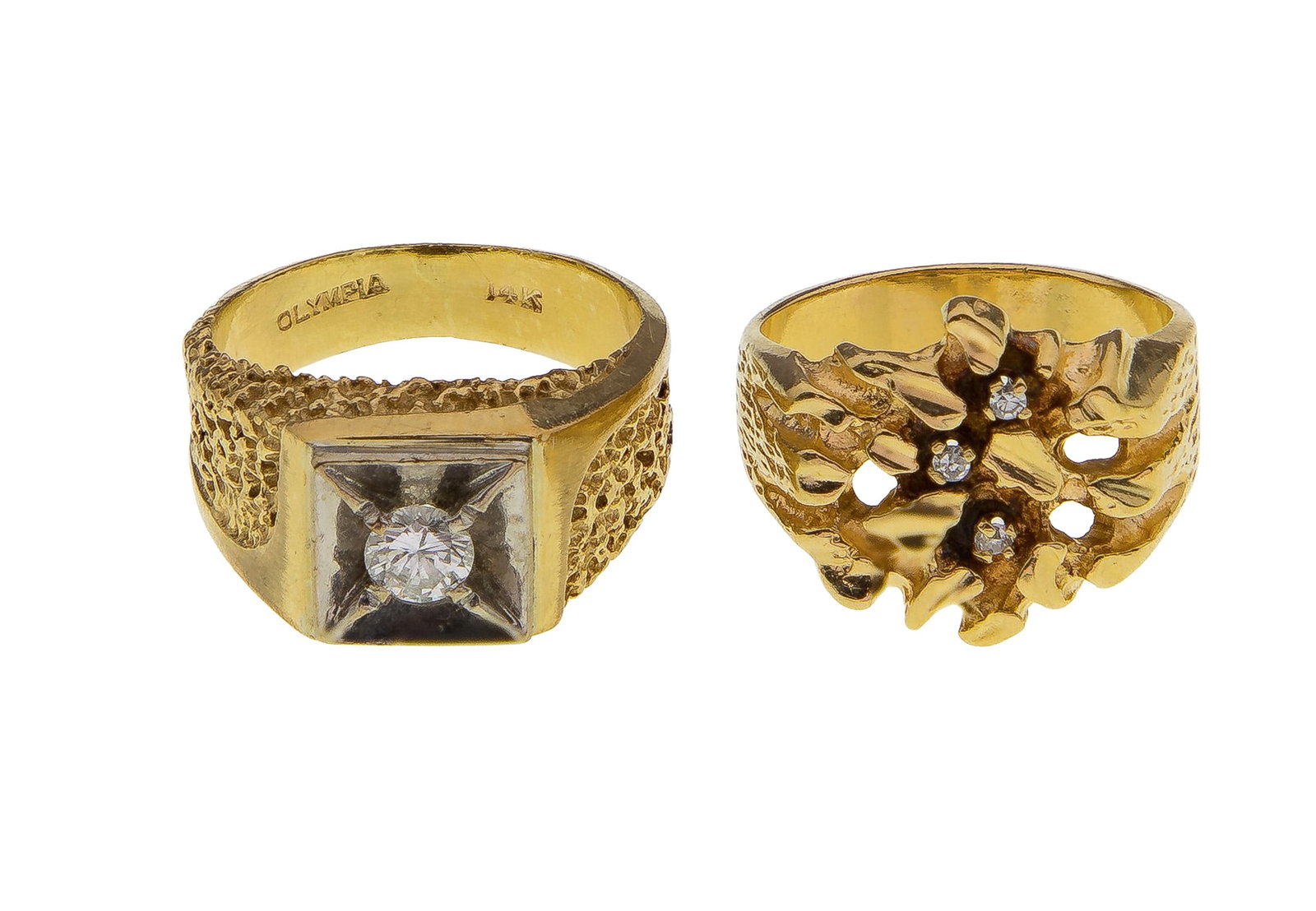 14k Yellow Gold and Diamond Rings (1 of 2)