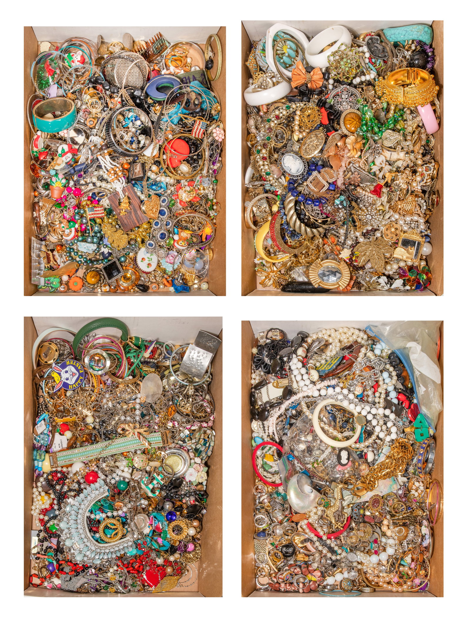 Costume Jewelry Assortment: Costume Jewelry Assortment Approximately (65) pounds of fashion jewelry including necklaces, bracelets, bangles, earrings, pins and pendants Property from: a Private Collector, Gilbert,