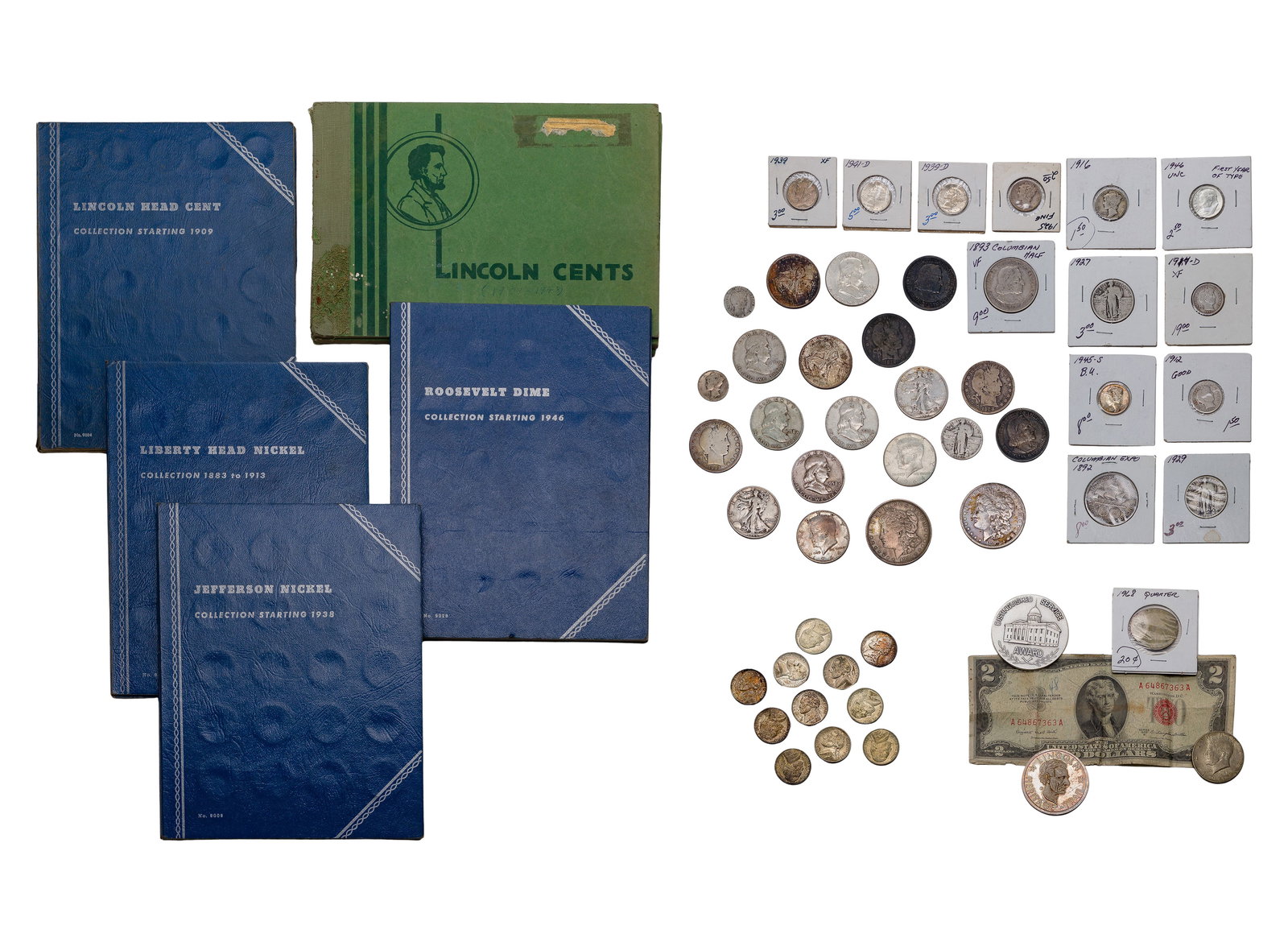 US Silver Coin Assortment: US Silver Coin Assortment $12.95 face value US 90% silver including (2) Morgan $1, (4) Columbian Exposition 50c, (3) Barber 50c, (2) 1925 Stone Mountain 50c, (2) Walking Liberty, (5) Franklin 50c, (2)
