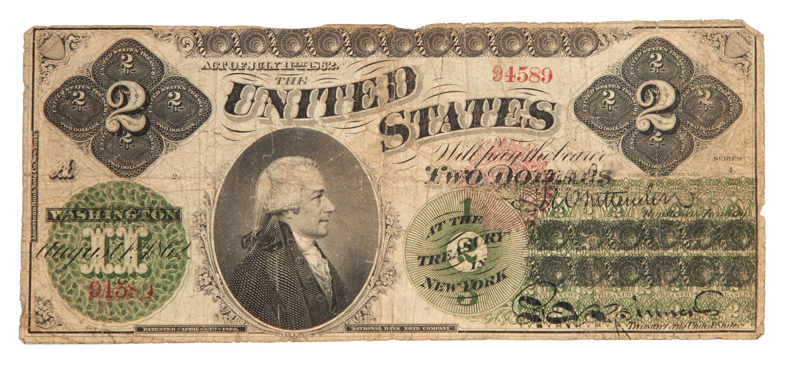 US 1862 $2 Large Note: US 1862 $2 Large Note Property from: an Estate, Wilmette, Illinois Category: Large Size Type Notes > Federal Reserve Notes Estimated Sale Time: 4:33 pm CST Shipping Status: Shipping