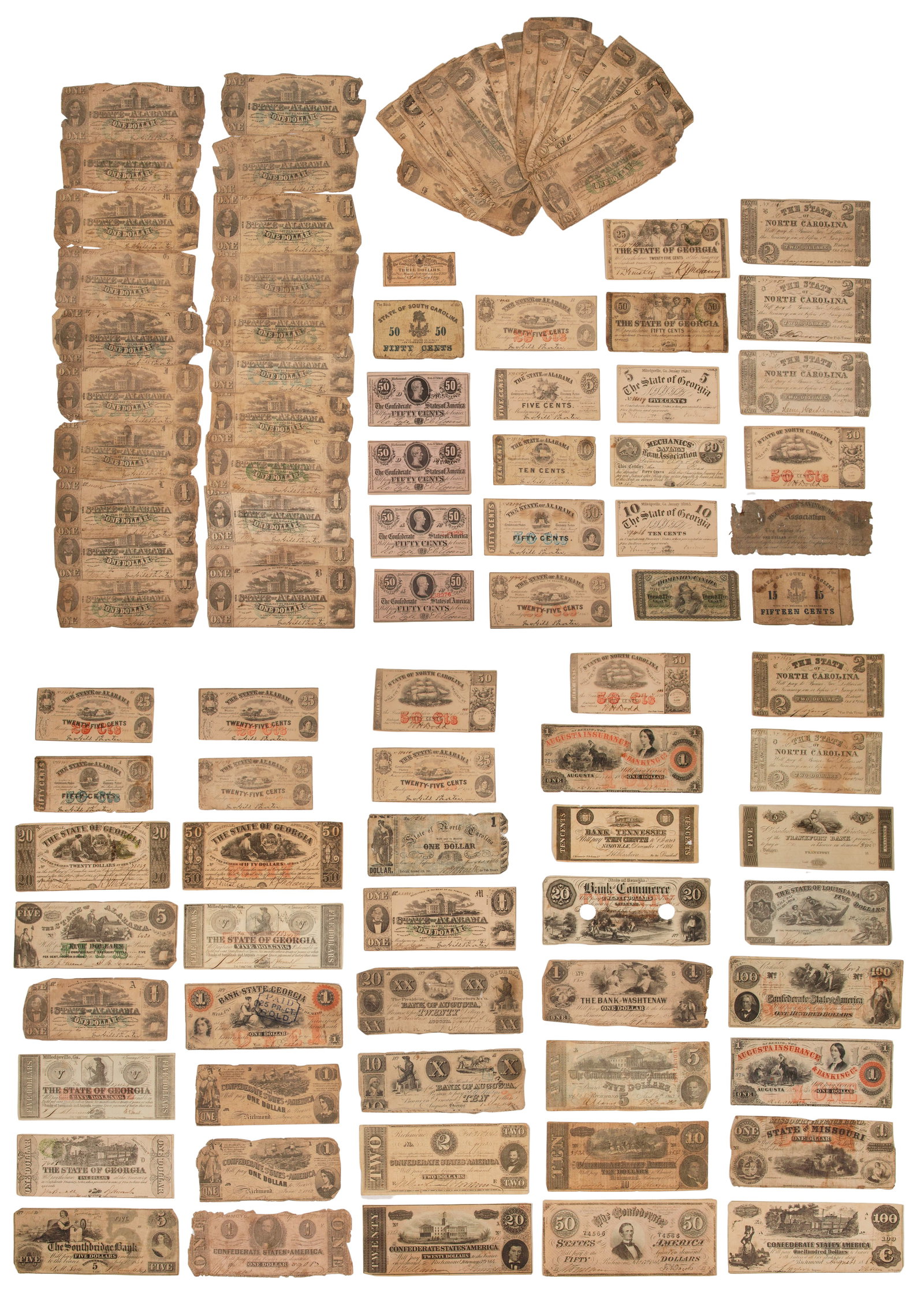 Confederate and Southern State Obsolete Currency Assortment (1 of 1)
