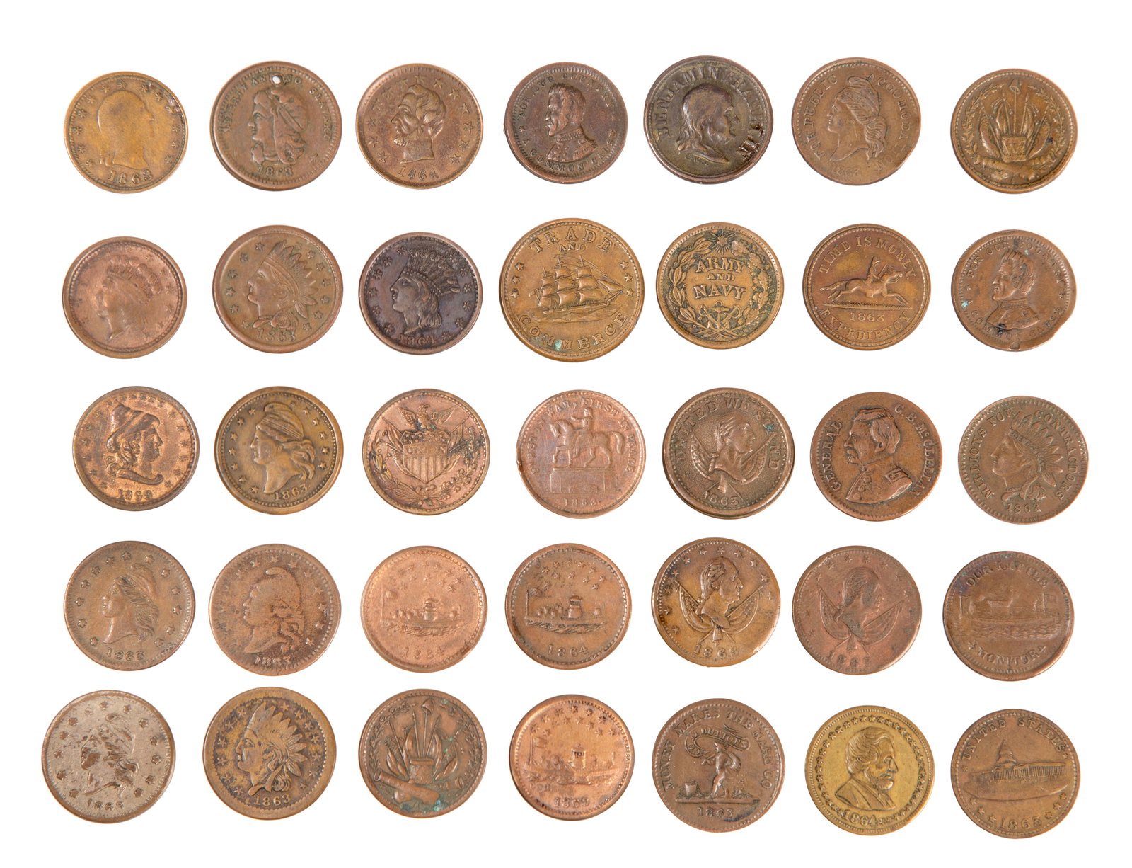 Civil War Era Patriotic Token Assortment (1 of 2)