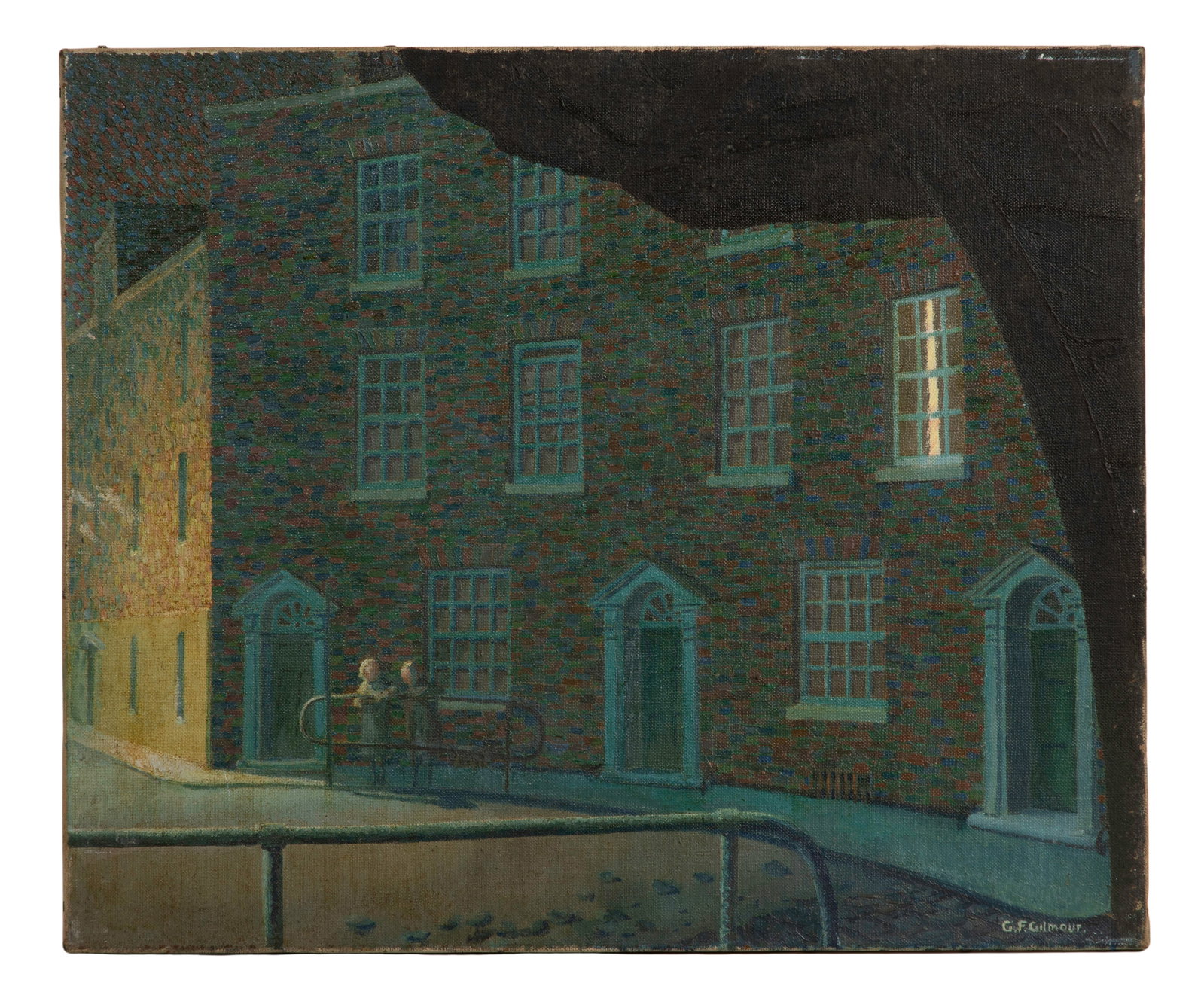 George Fisher Gilmour (British, 1904-1984) 'Nocturne' Oil on Canvas (1 of 2)