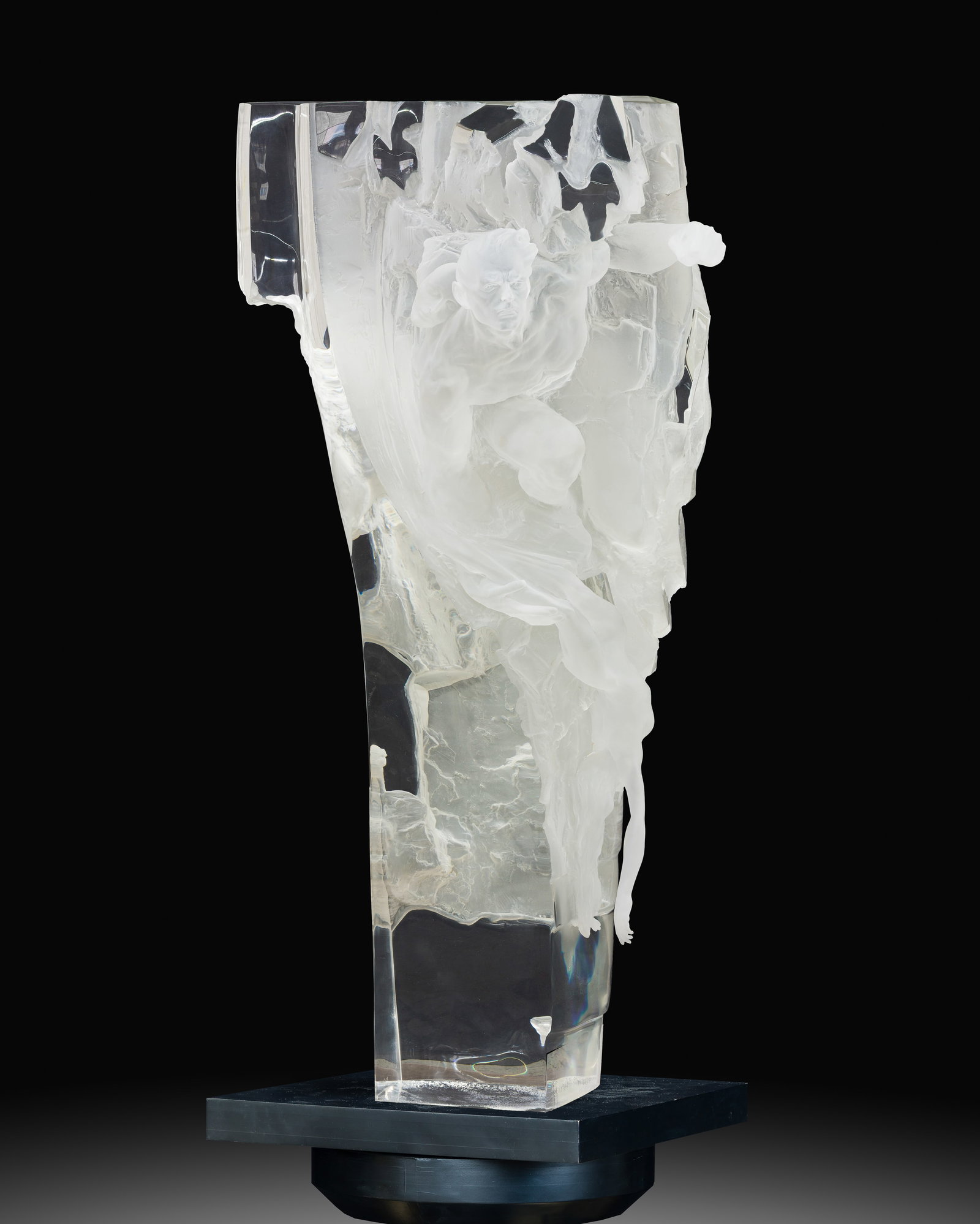 Richard MacDonald (American, b.1946) 'Orpheo' Lucite Sculpture and Stand (1 of 9)