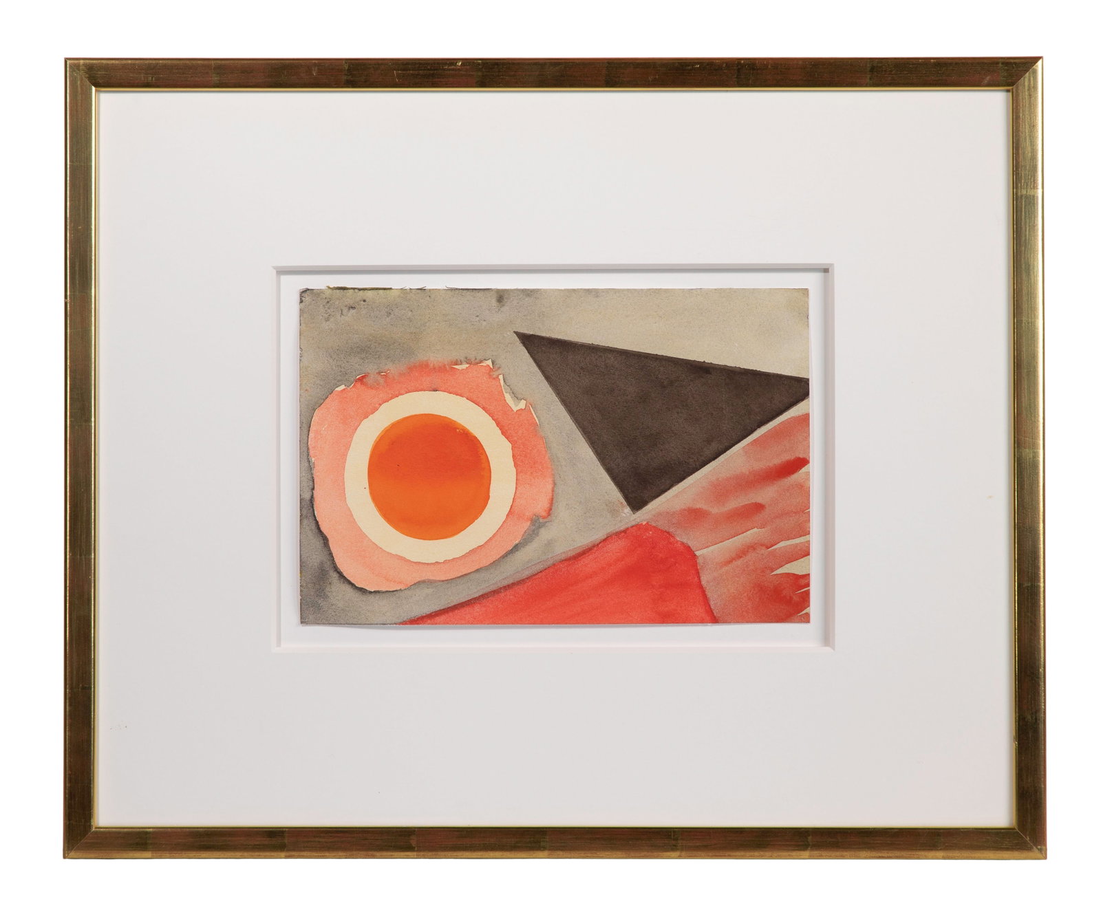 Michael Steiner (American, b.1945) Watercolor: Michael Steiner (American, b.1945) Watercolor 1996, pencil signed verso, abstract on paper, float mounted within mat behind acrylic in a gilt-faced wood frame having CS. Schulte Galleries, Millburn, N
