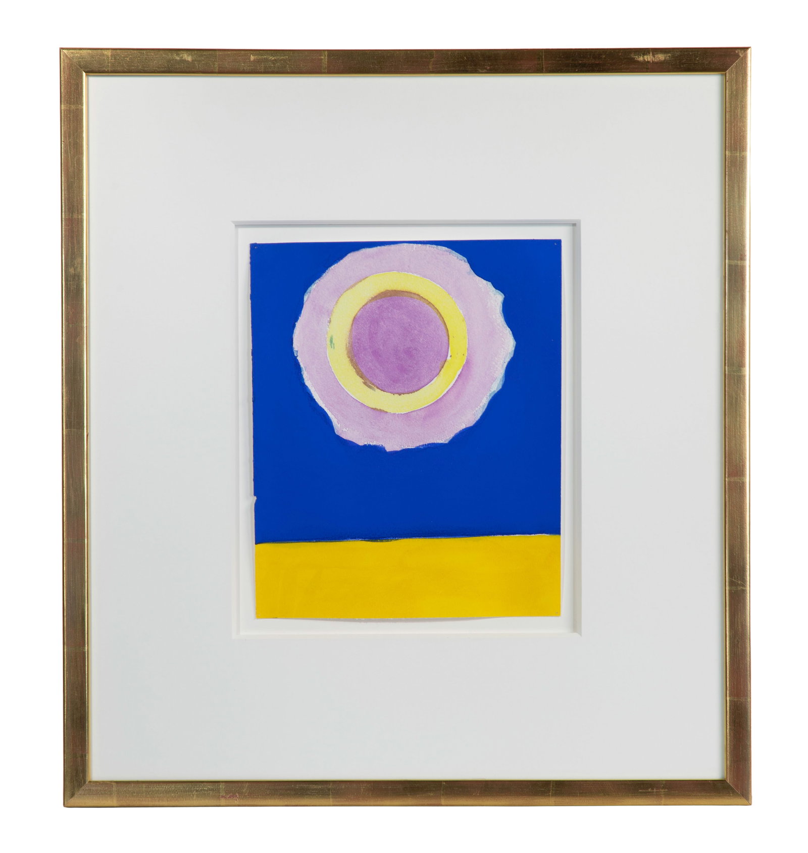 Michael Steiner (American, b.1945) Watercolor: Michael Steiner (American, b.1945) Watercolor 1996, pencil signed verso, abstract on paper, float mounted within mat behind acrylic in a gilt-faced wood frame having CS. Schulte Galleries, Millburn, N