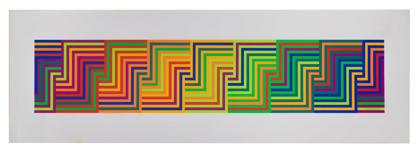 Francisco Sobrino (Spanish, 1932-2014) Serigraph: Francisco Sobrino (Spanish, 1932-2014) Serigraph Undated, pencil signed, #80/200, blind stamp, bold color in a geometric pattern causing an optical effect, on wove paper, unframed Property from: an Es