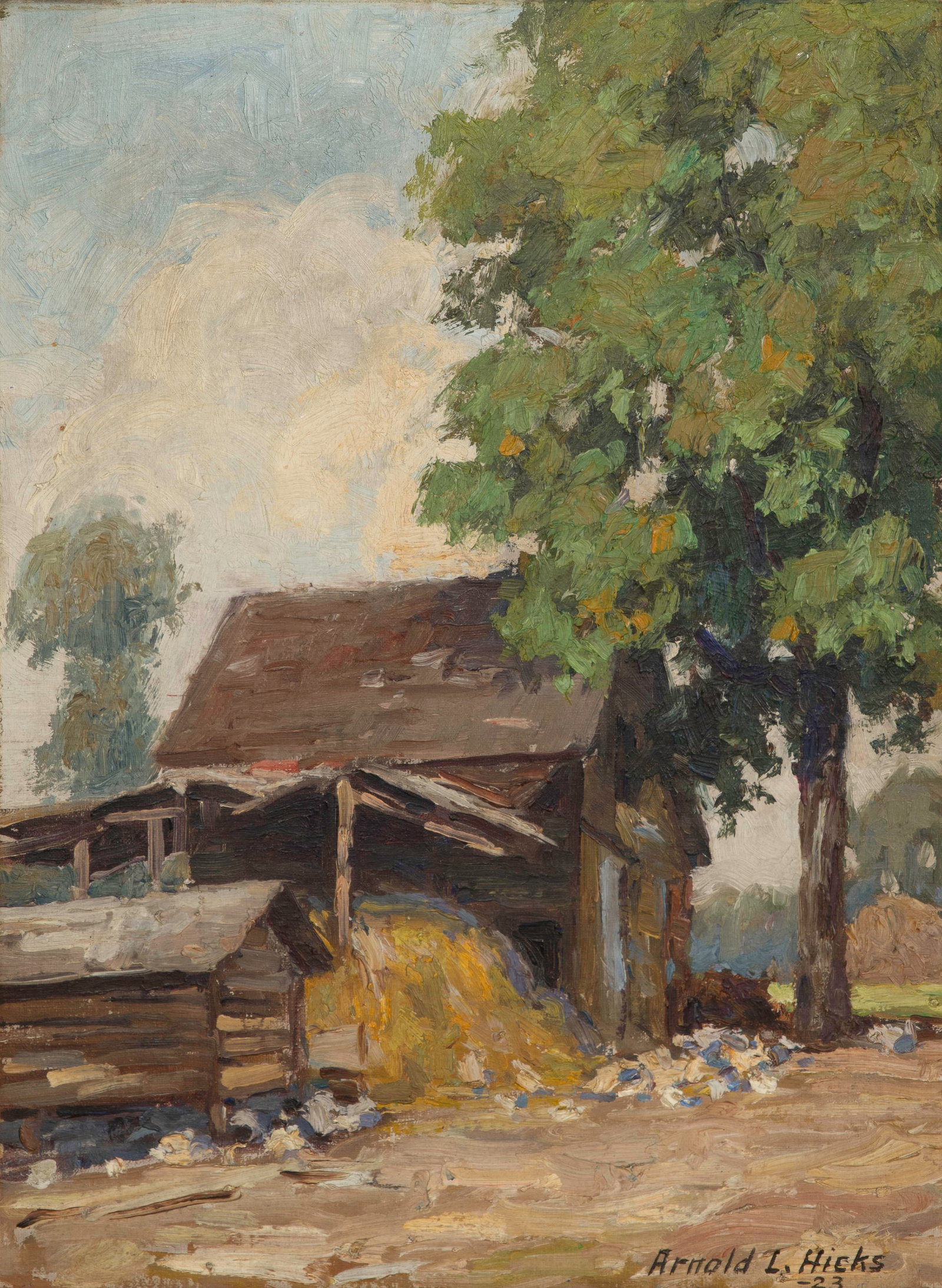 Arnold L. Hicks (American, 1888-1970) Oil on Board (1 of 3)