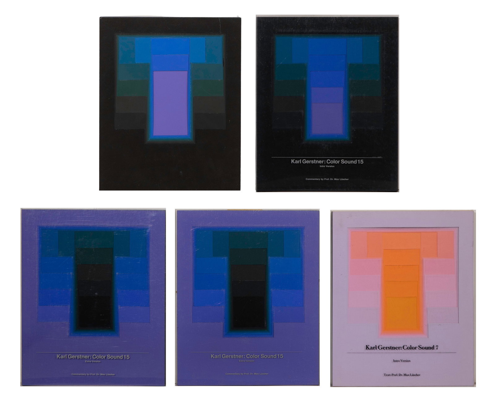 Karl Gerstner (German, 1930-2017) 'Color Sound' Booklet Assortment: Karl Gerstner (German, 1930-2017) 'Color Sound' Booklet Assortment (5) items including 1972 'Color Sound 7 / Intro Version', (3) 1973 'Color Sounds 15' including an 'Intro Version' and (2) 'Extra Vers