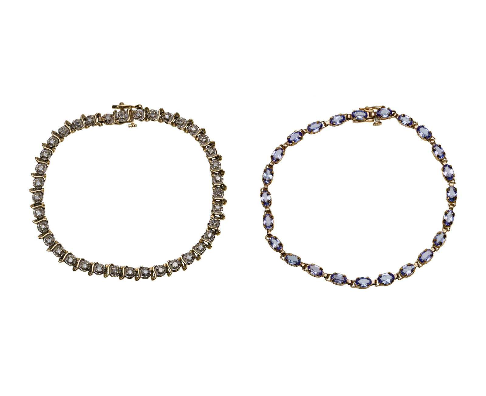14k Yellow Gold, Gemstone and Diamond Bracelets (1 of 2)