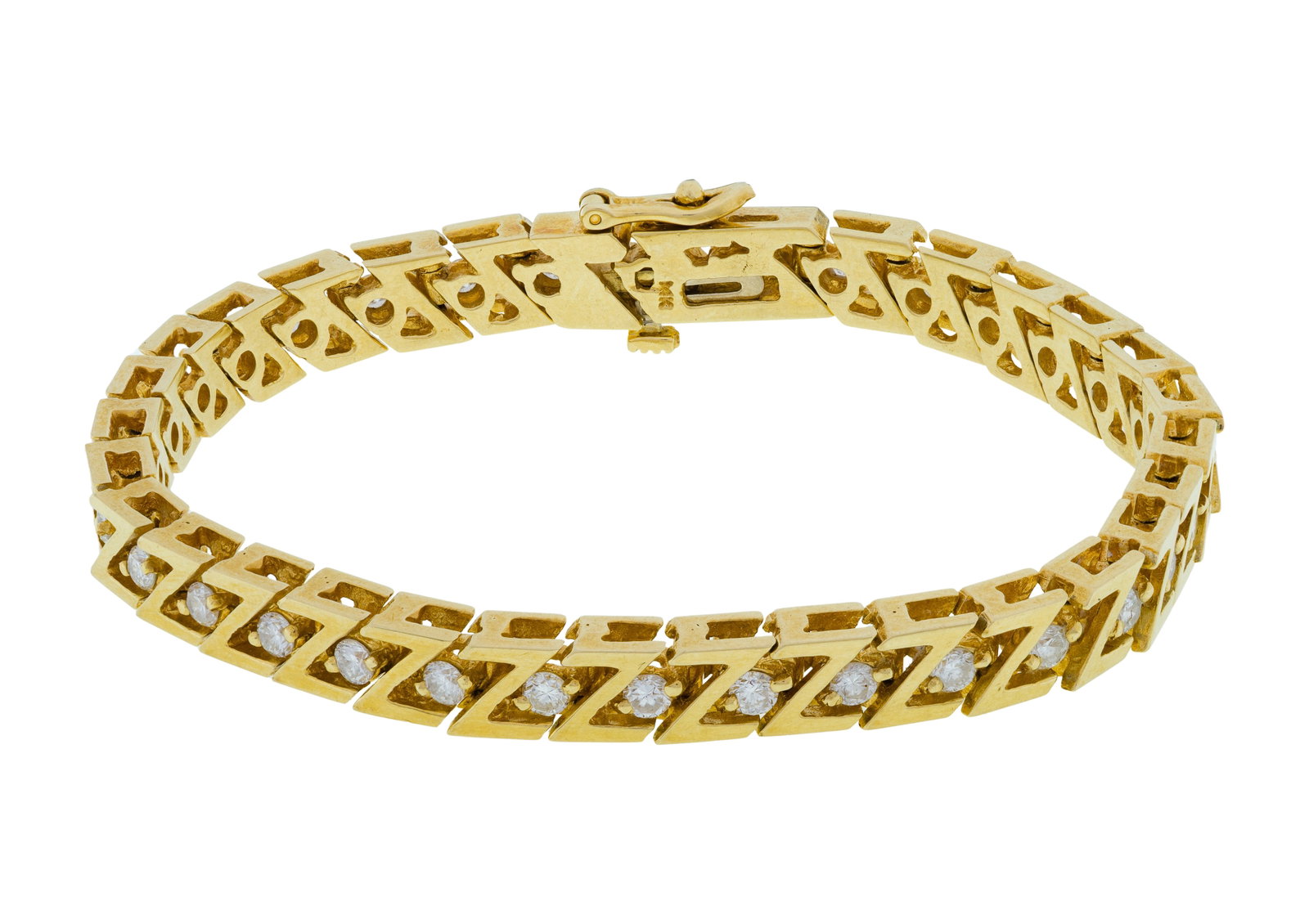 14k Yellow Gold and Diamond Bracelet (1 of 2)