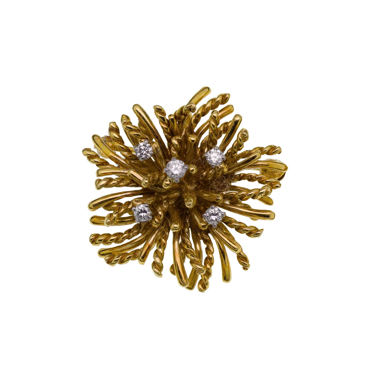 18k Yellow Gold and Diamond Brooch (1 of 2)