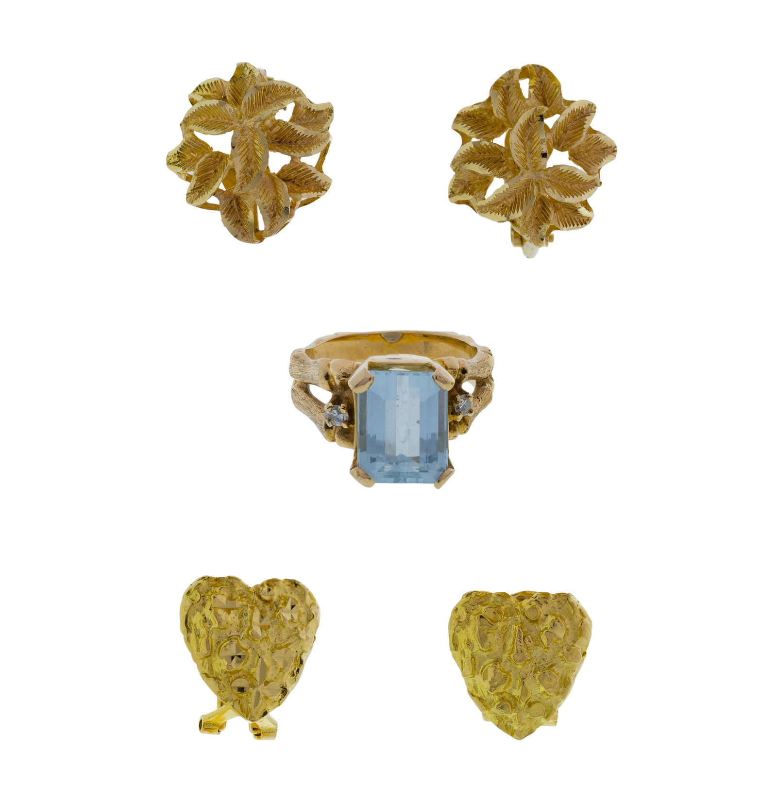 14k Yellow Gold Earring and Ring Assortment (1 of 2)