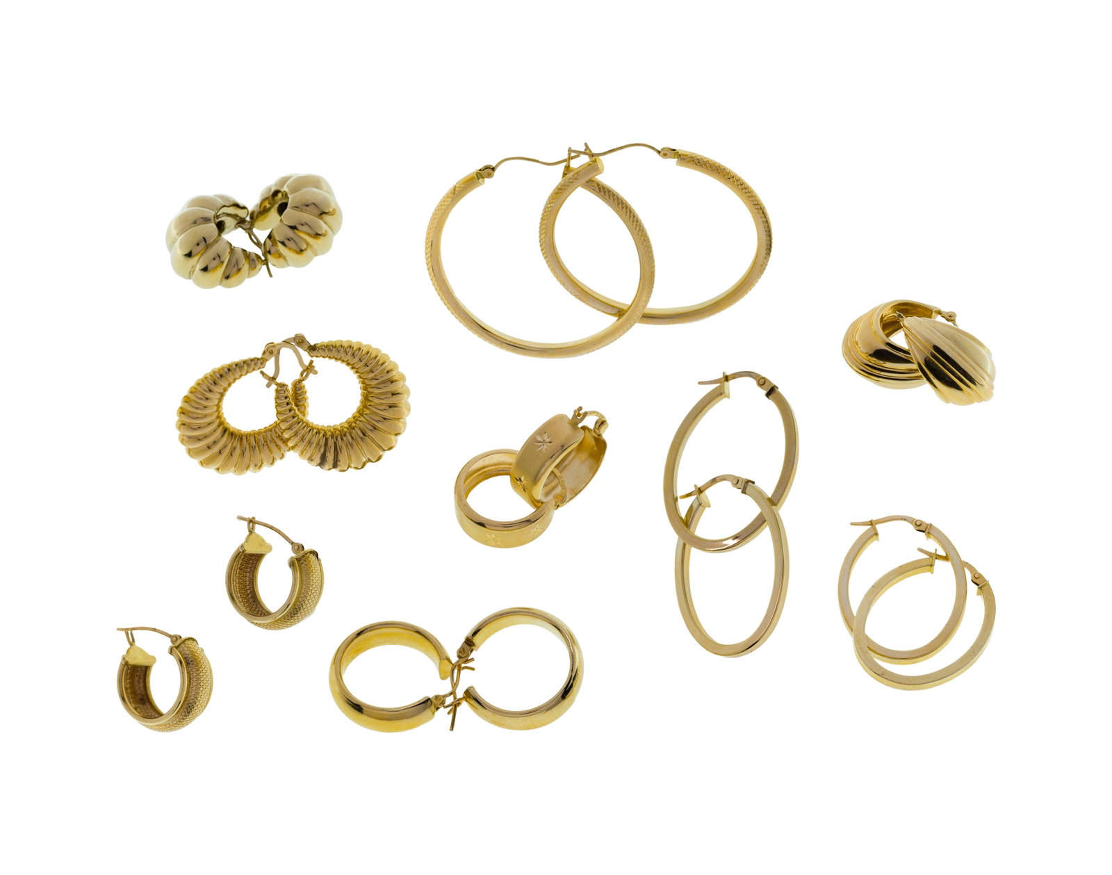 14k Yellow Gold Pierced Earring Assortment (1 of 1)