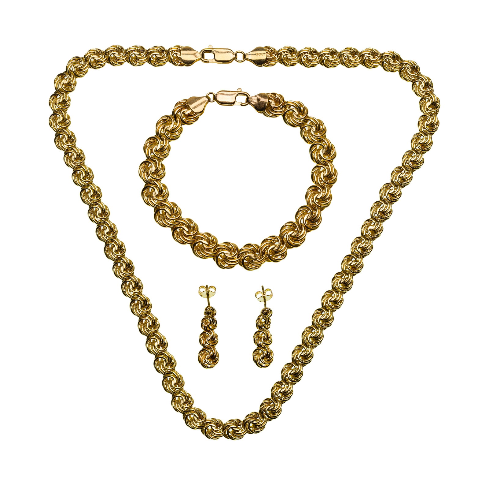 14k Yellow Gold Knot Jewelry Suite (1 of 1)