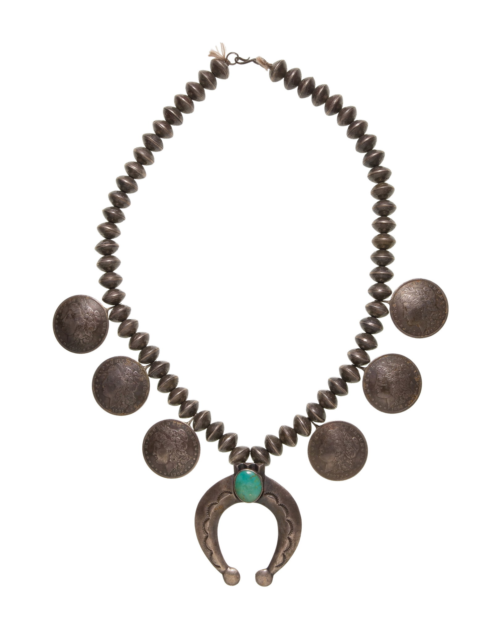 Native American Navajo Silver Squash Blossom Necklace (1 of 2)