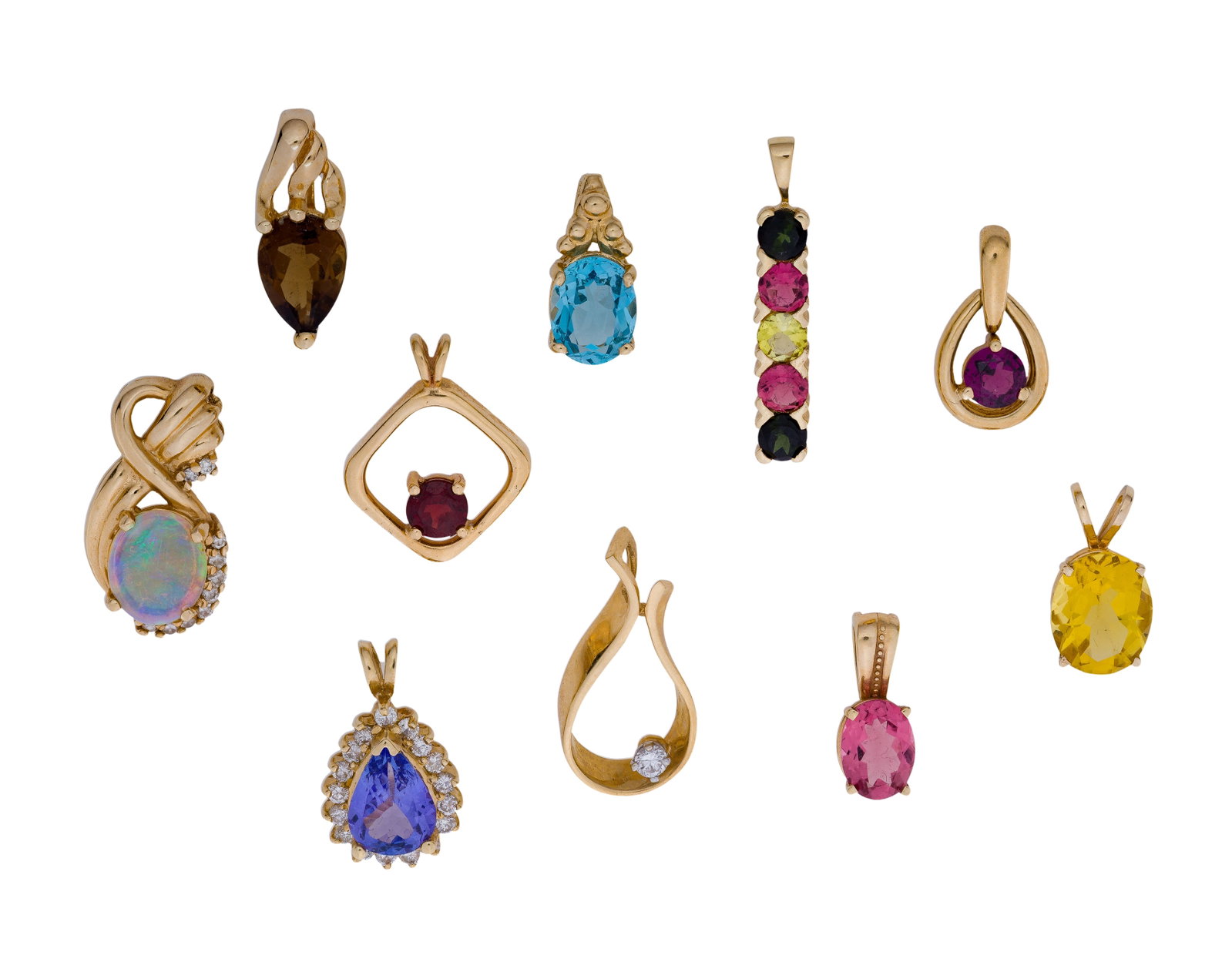 14k Yellow Gold and Gemstone Pendant Assortment (1 of 1)