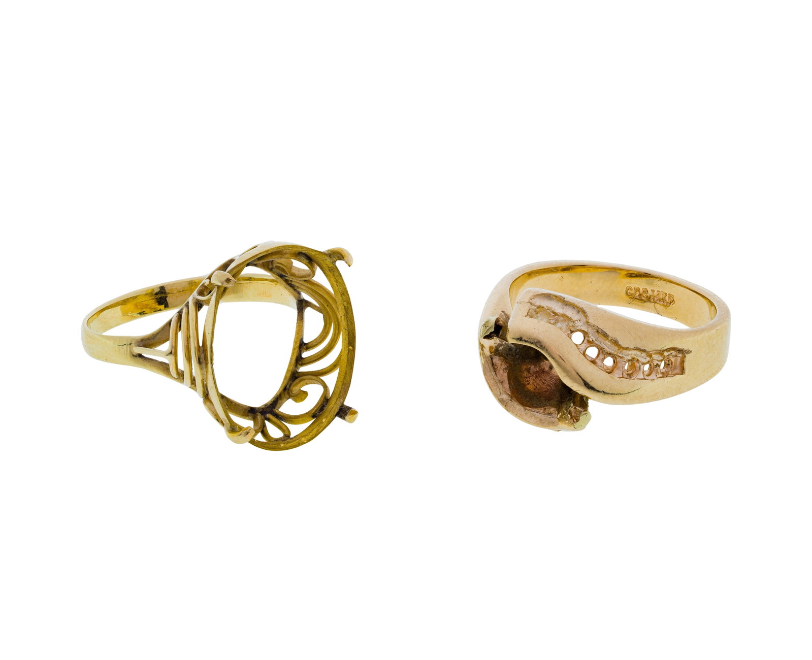 14k Yellow Gold Ring Settings (1 of 2)