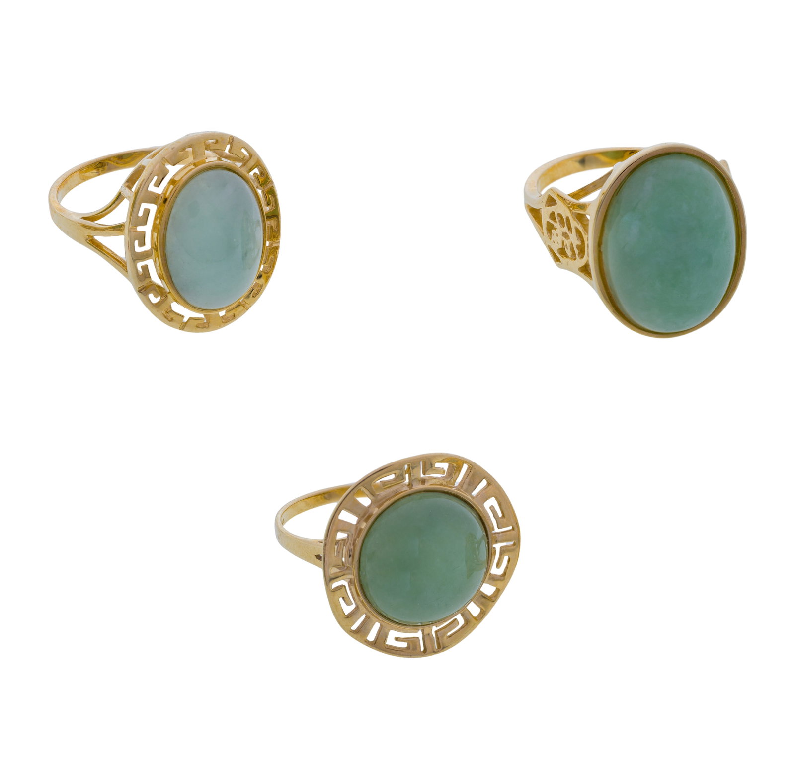14k Yellow Gold and Jadeite Jade Ring Assortment (1 of 2)
