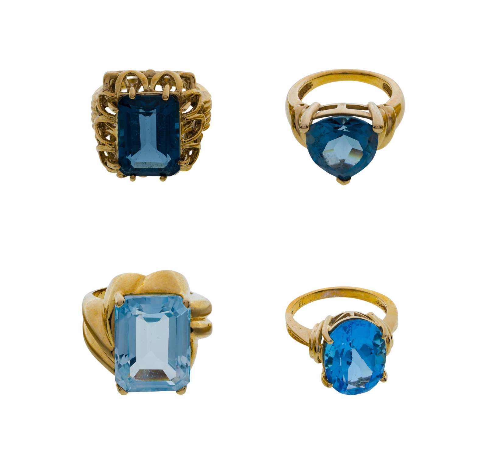 10k Yellow Gold and Blue Topaz Ring Assortment (1 of 2)