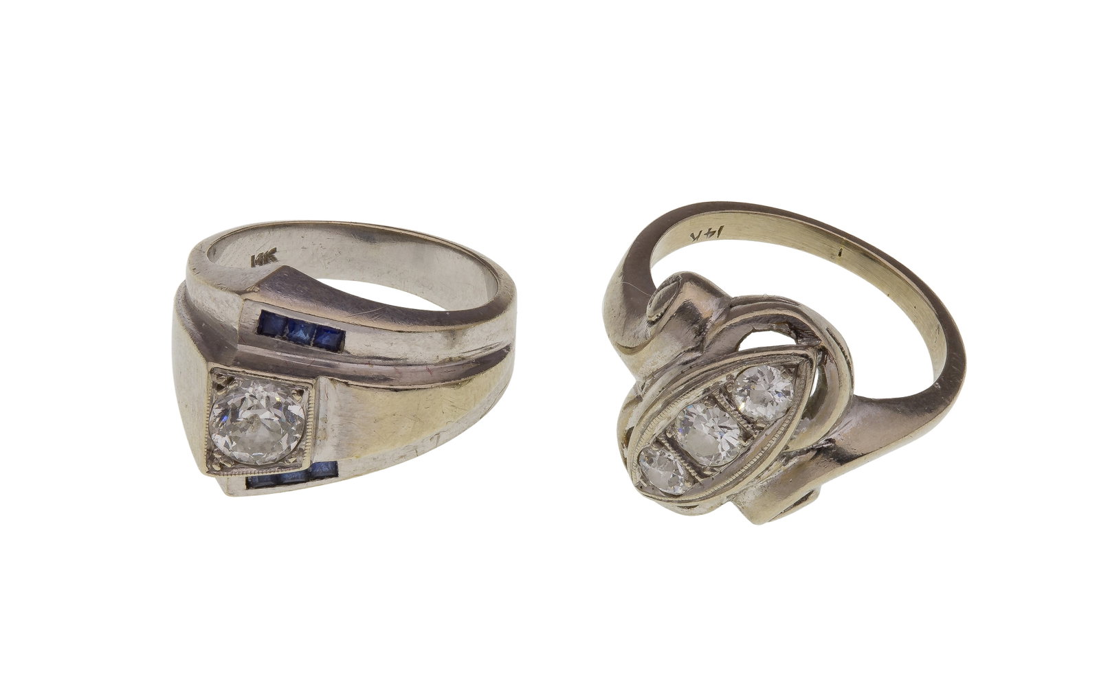 14k White Gold and Diamond Rings (1 of 2)