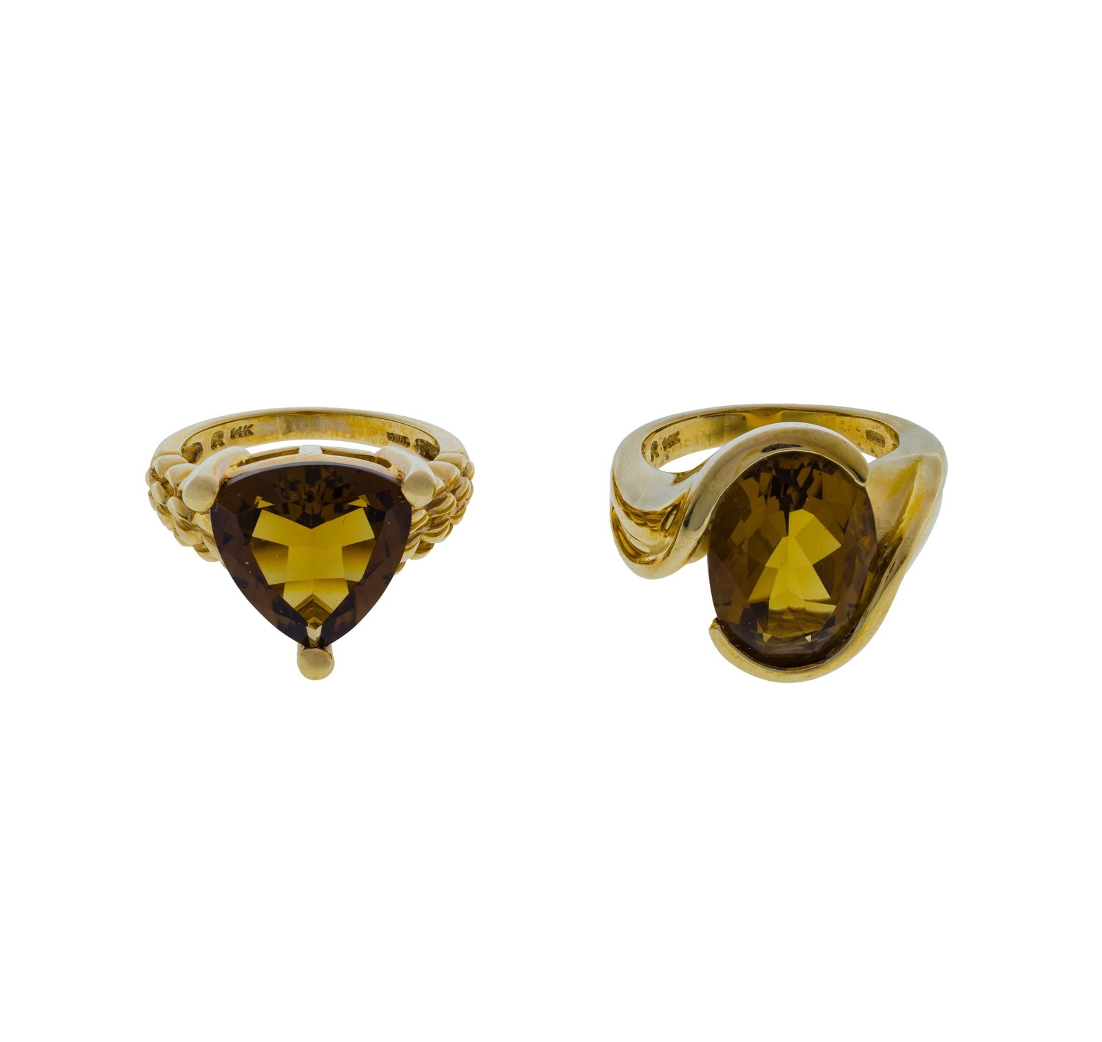 14k Yellow Gold and Citrine Rings (1 of 2)