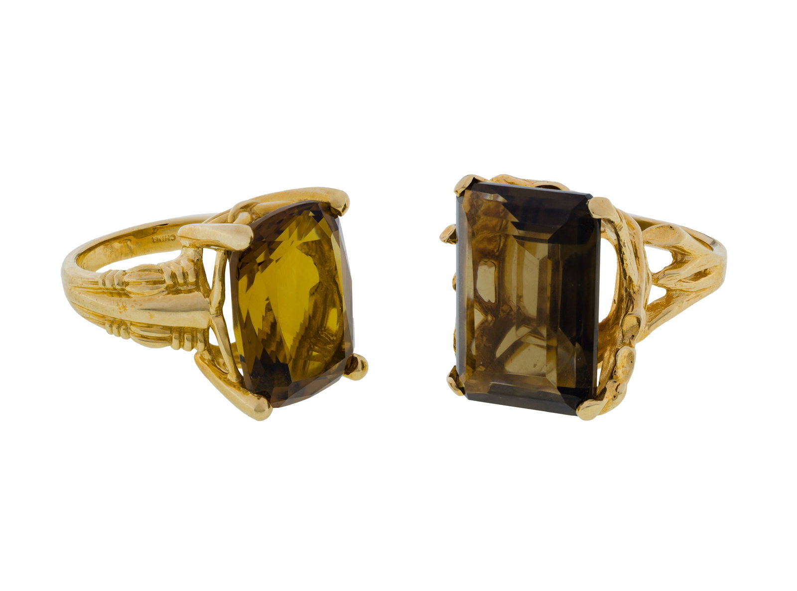 14k Yellow Gold and Smokey Topaz Rings (1 of 2)