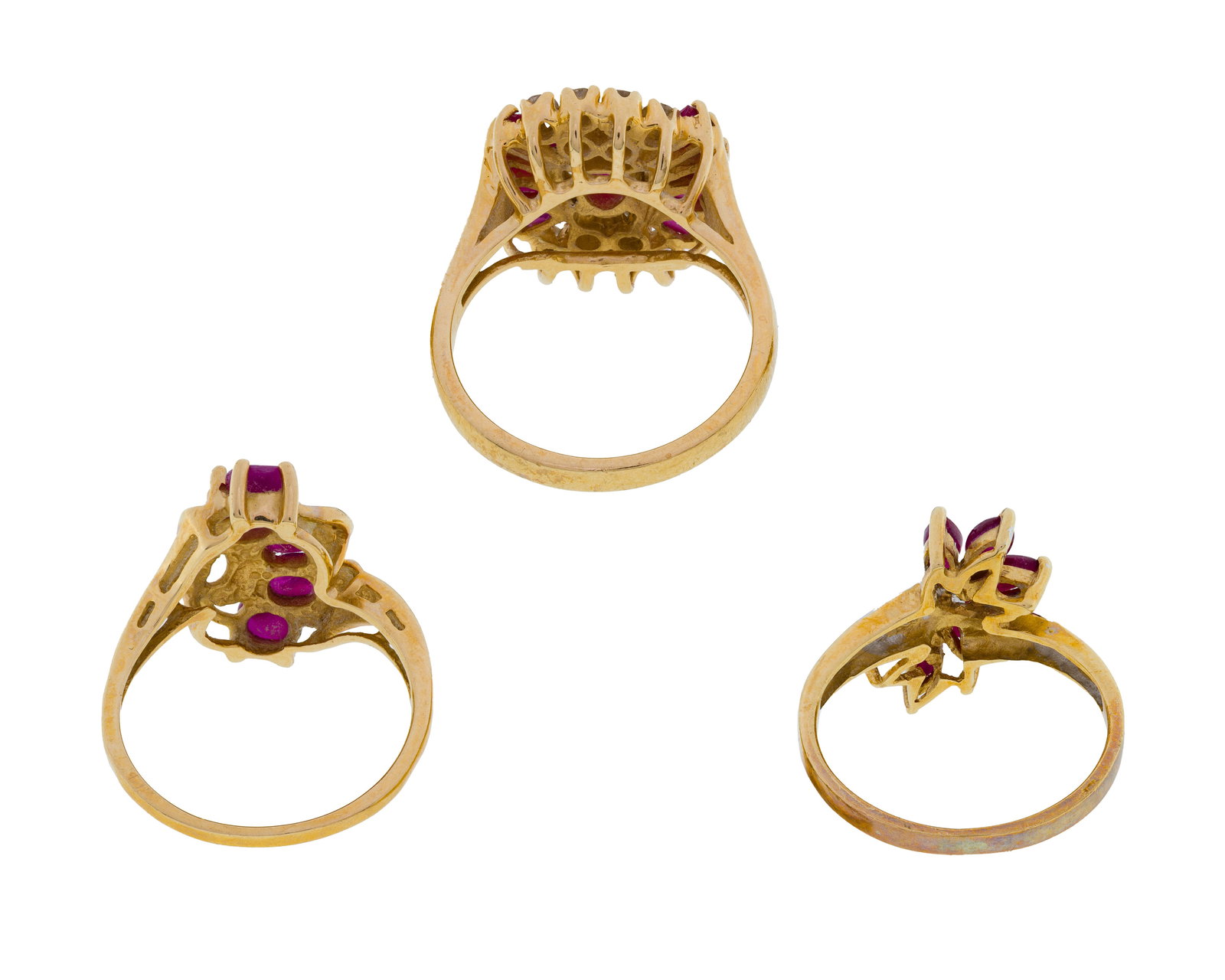 14k Yellow Gold, Ruby and Diamond Ring Assortment - 2