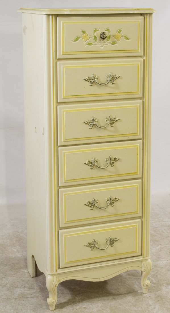 Italian Provincial Lingerie Chest by Lea: Italian Provincial Lingerie Chest by Lea Having six drawers Height: 52.00 inches, Width: 21.00 inches, Depth: 18.00 inches Category: Furniture > Italian Shipping Status: 3rd Party Shipping; the shippi