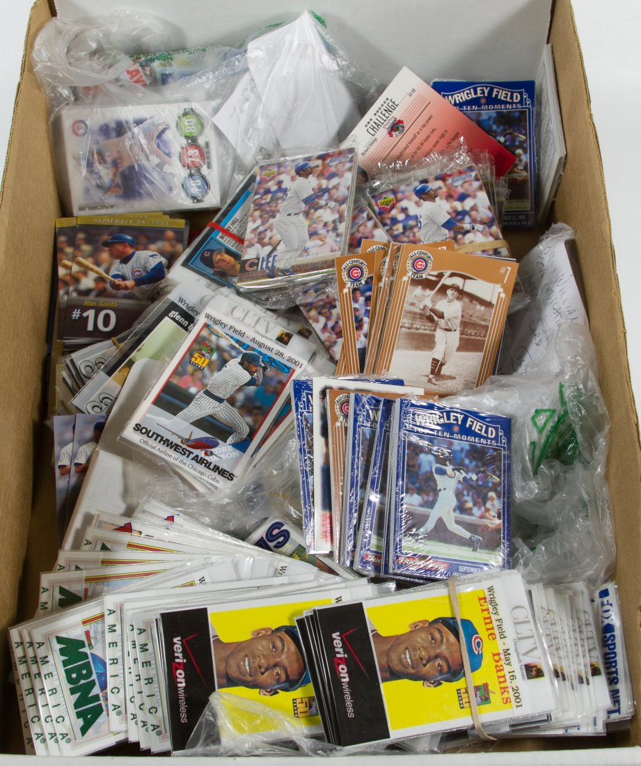 Chicago Cubs Baseball Cards: Chicago Cubs Baseball Cards Large assortment of Topps and Upper Deck Chicago Cubs baseball cards. Most are reproductions of older cards Category: Sports Collectibles > Baseball Shipping Status: Leonar