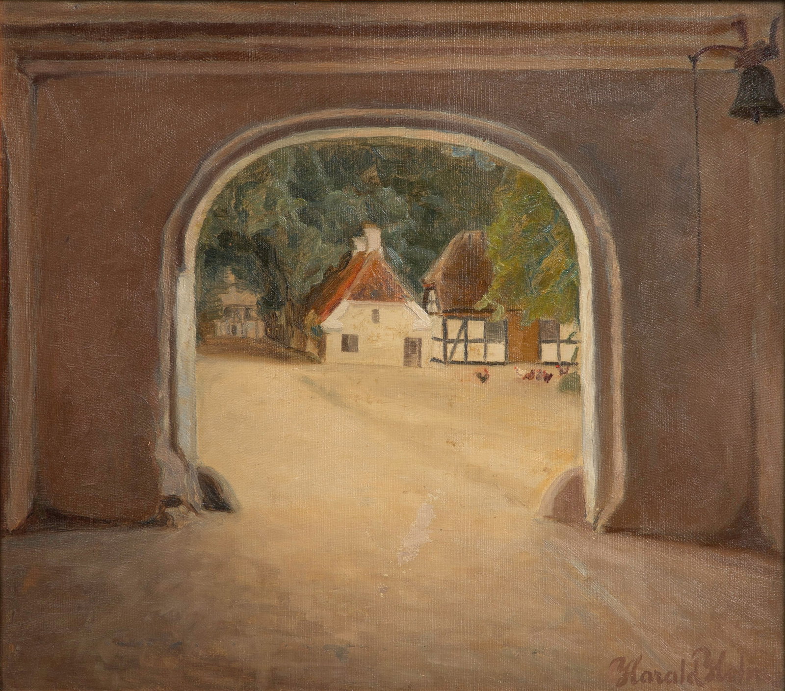 Harold Martin Holm (Danish, 1866-1920) Oil on Canvas: Harold Martin Holm (Danish, 1866-1920) Oil on Canvas (2) total items including an undated, signed depiction of Brahetrolleborg castle on the Isle of Fyn, notation verso; together with an undated,