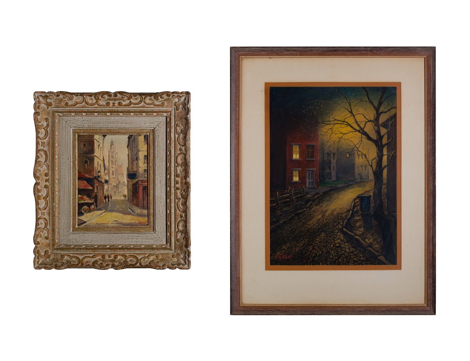 Various Artists (20th Century) Artwork Assortment: Various Artists (20th Century) Artwork Assortment (2) items including 'View of Paris', an undated oil on canvas, signed 'M. Jampol' and titled verso, in a wood frame and an undated lithograph depictin