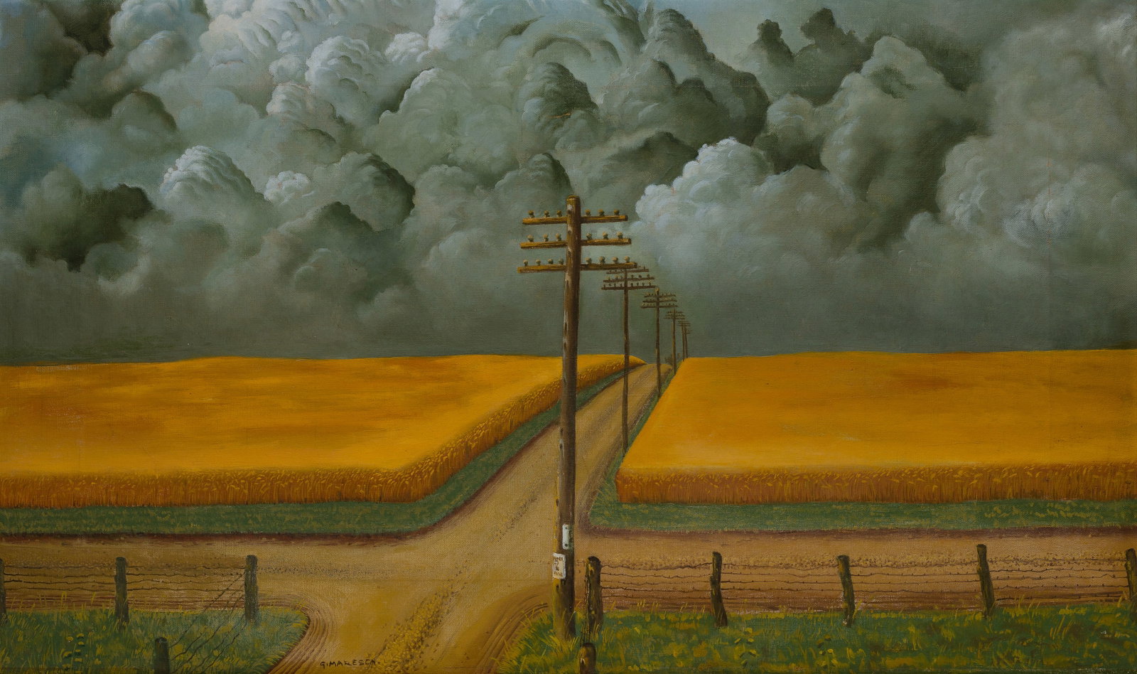 After John Rogers Cox (American, 1915-1990) "Gray and Gold" Oil on Canvas (1 of 3)