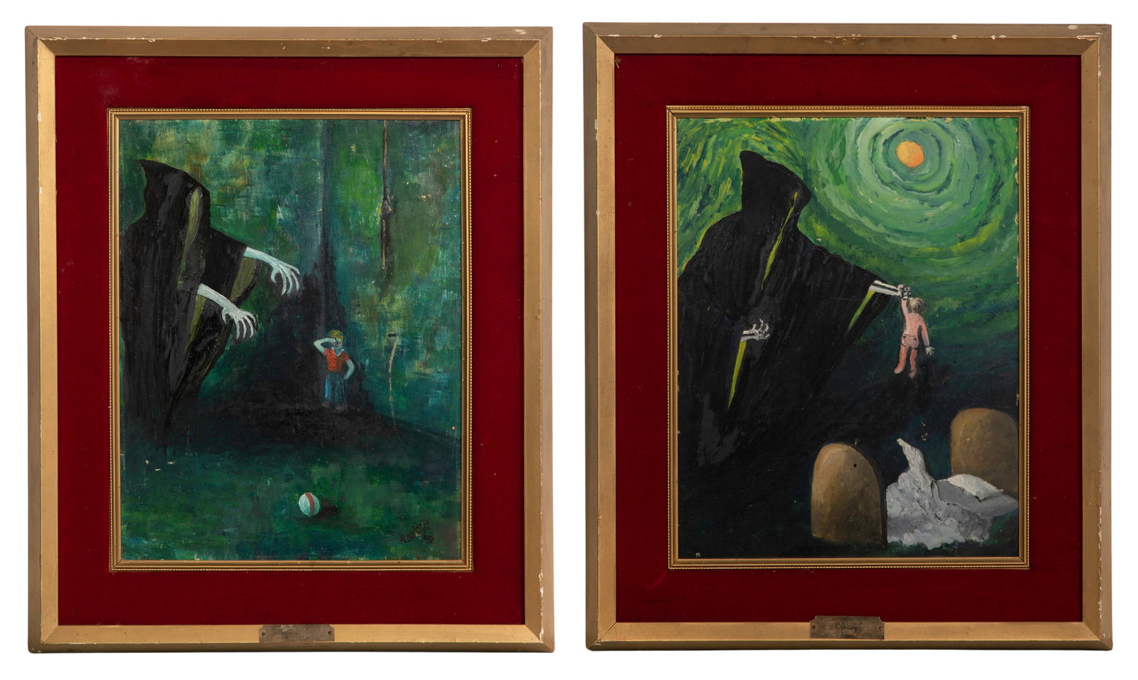 Unknown Artist (American, 20th Century) Oils on Canvas Board (1 of 2)