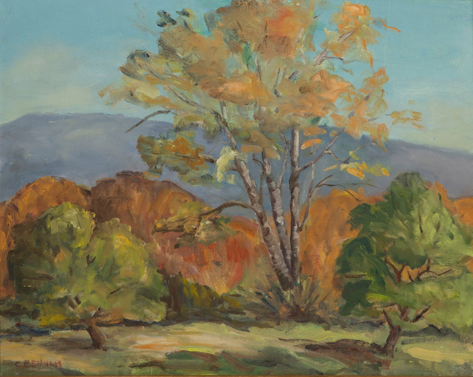 Christina Benham (American, 1925-1990) 'Autumn in Brown Co.' Oil on Canvas Board (1 of 2)