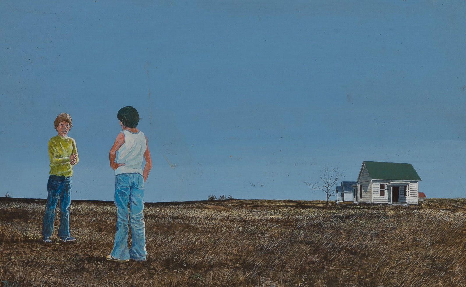 Joe B. Tye Jr. (American, 20th Century) 'You Have to Come Home Now' Acrylic on Hardboard (1 of 2)