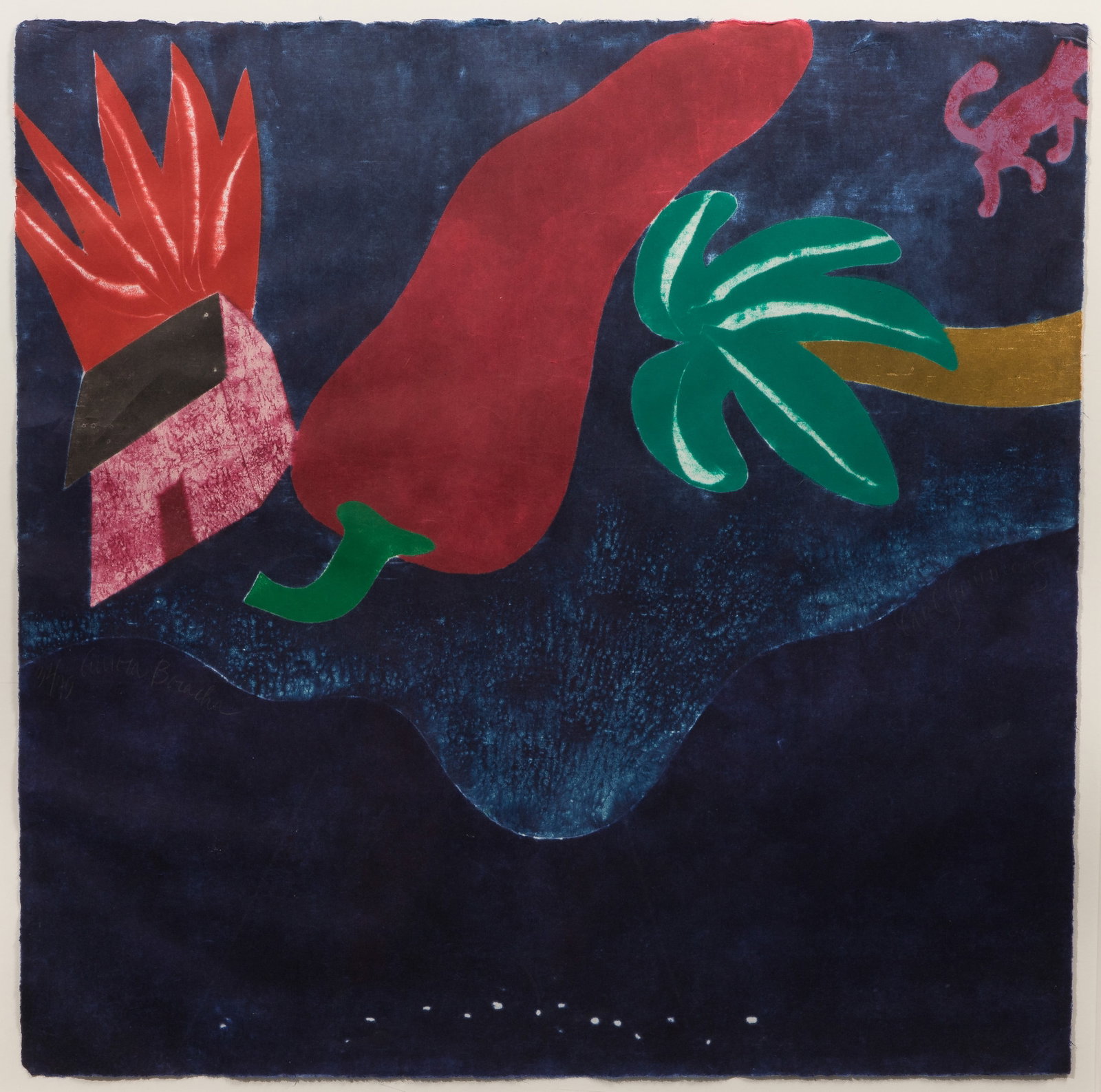 Carol Summers (American, 1925-2016) 'Aurora Boracha' Color Woodcut: Carol Summers (American, 1925-2016) 'Aurora Boracha' Color Woodcut 1994, pencil signed, #32/75, titled, matted under acrylic in a wood frame Property from: a Private Collector, Chicago, Illinois