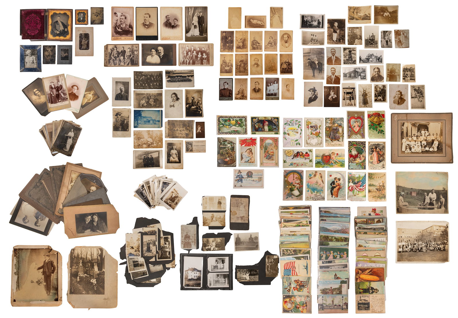 Photograph and Postcard Assortment: Photograph and Postcard Assortment Approximately (200) items including cartes de visite, postcards, cabinet cards and photographs, all in various sizes and subjects Property from: an Estate, Glen