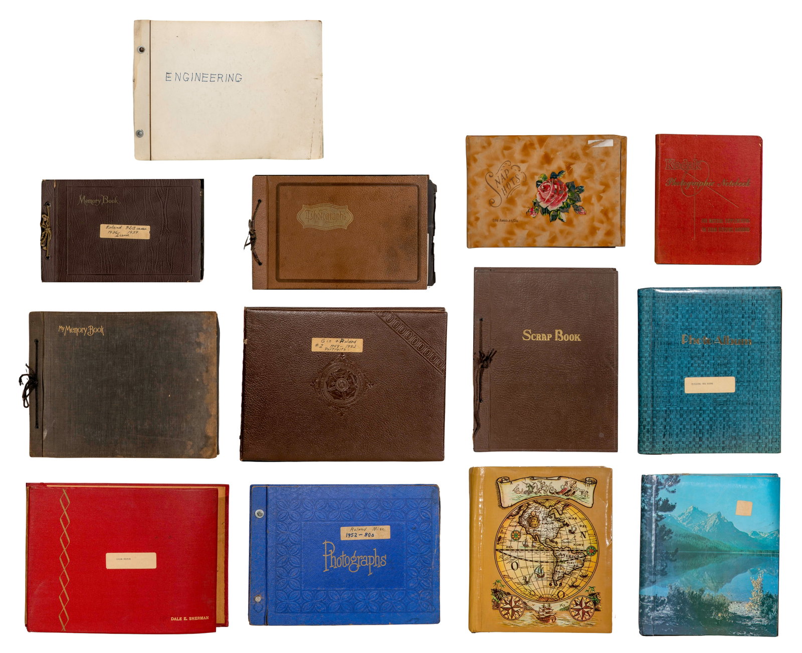 Snapshot Photograph and Postcard Album Assortment: Snapshot Photograph and Postcard Album Assortment (11) photograph albums including over (150) photographs and postcards of various subjects, mostly black and white Property from: an Estate, Glen Ellyn