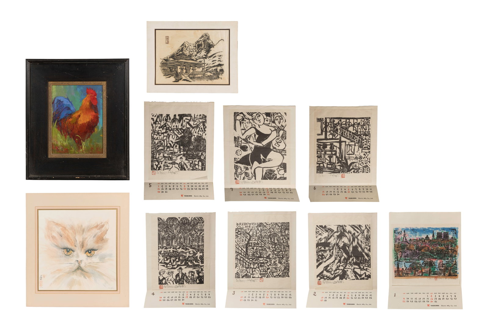 Shiko Munakata (Japanese, 1903-1975) Woodblock Print Assortment (1 of 1)