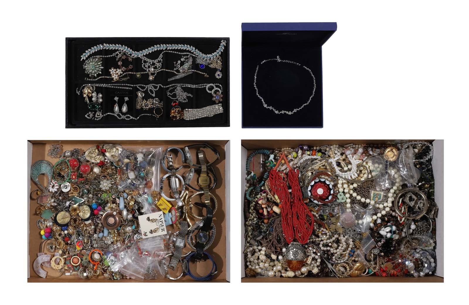Rhinestone and Costume Jewelry and Wristwatch Assortment (1 of 1)