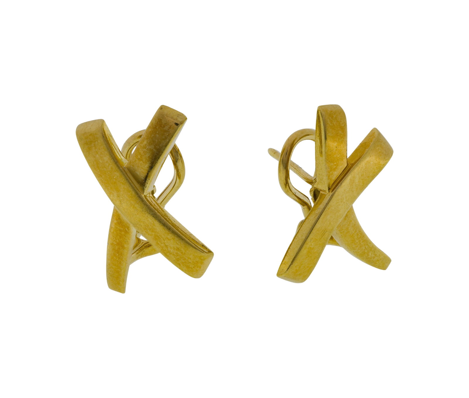 Paloma Picasso for Tiffany 18k Yellow Gold Graffiti X Earrings: Paloma Picasso for Tiffany 18k Yellow Gold Graffiti X Earrings X-form pierced earrings (marked '750', 'Tiffany & Co' and 'Paloma Picasso') Property from: a Private Collector, Chicago (Edgewater),