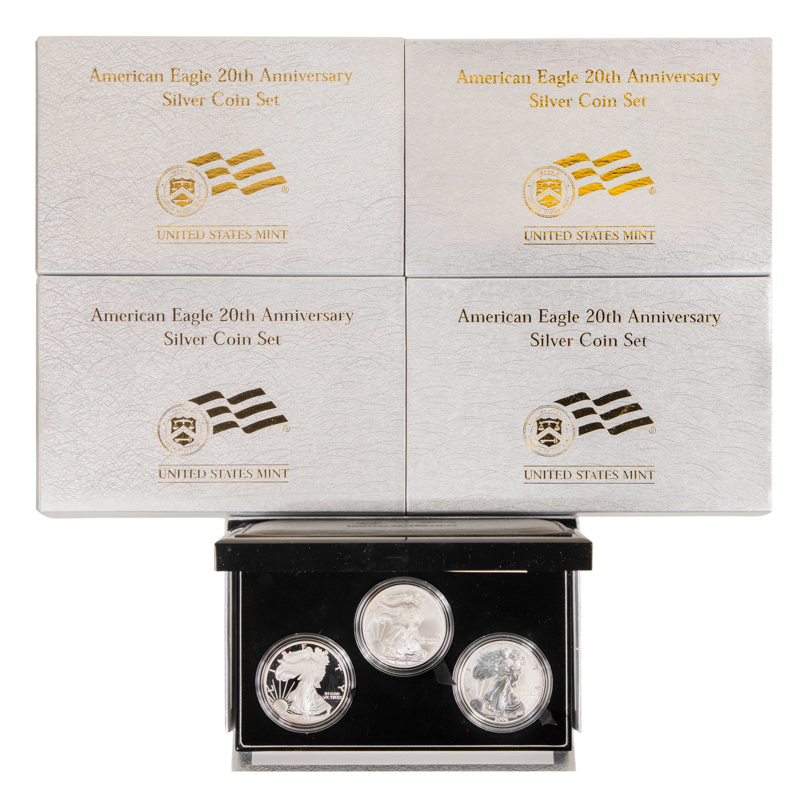 American Eagle $1 Assortment: American Eagle $1 Assortment (15) coins, in presentation boxes Property from: a Private Collector, River Grove, Illinois Category: Bullion Coins > Silver Bullion Estimated Sale Time: 2:21 pm CST