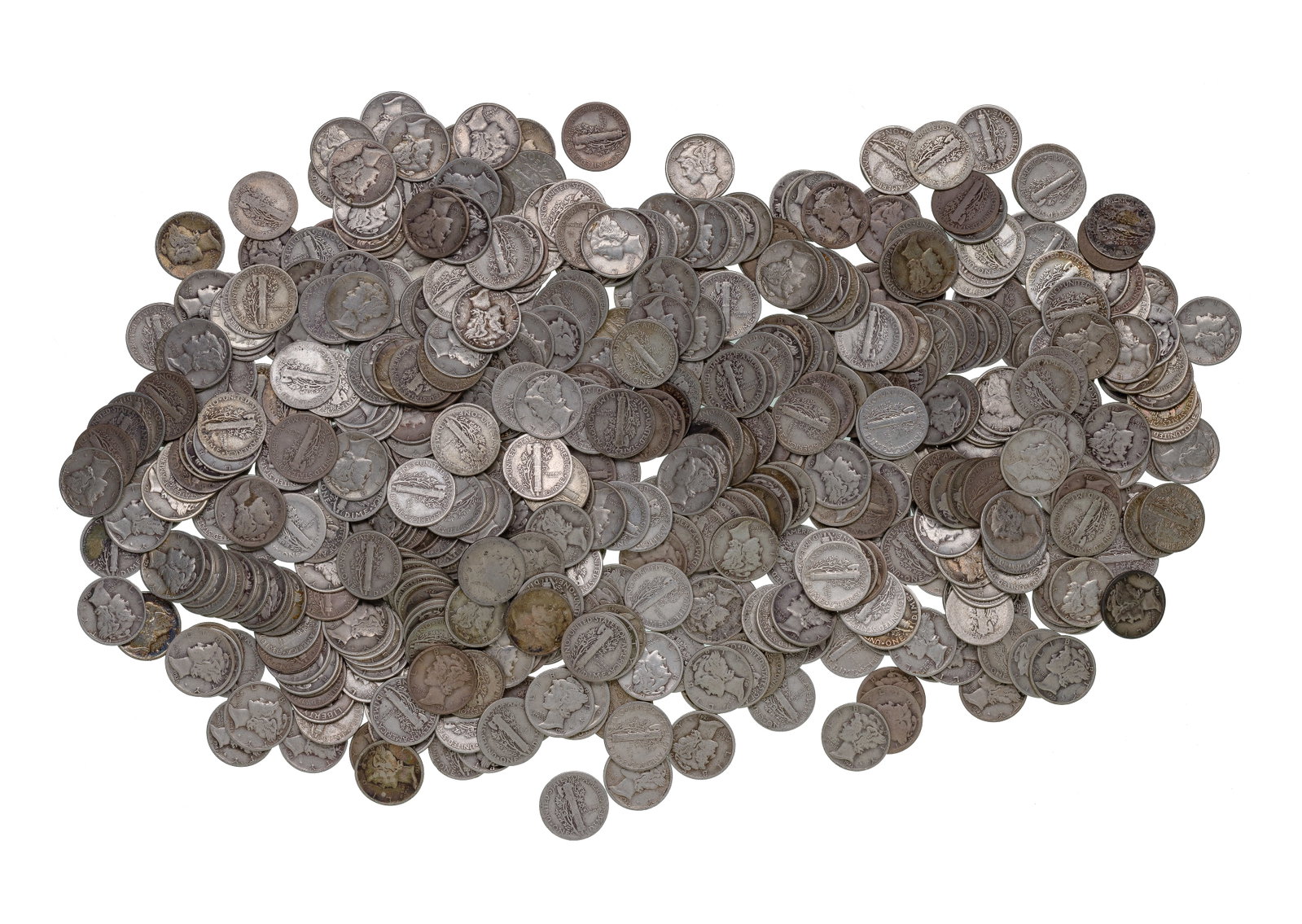 Mercury Dimes 10c: Mercury Dimes 10c (500) coins including mixed dates and mints Property from: a Private Collector, Chicago (Rogers Park), Illinois Category: Dimes > Mercury Dime Estimated Sale Time: 10:01 am CST