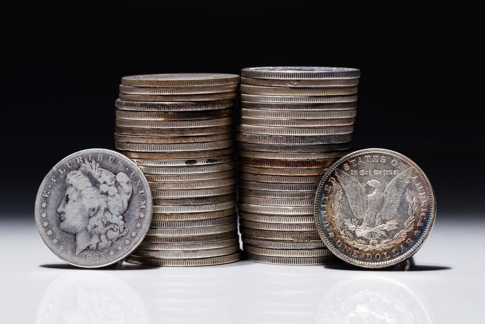 Morgan Dollars $1: Morgan Dollars $1 (50) coins including mixed mints from 1885, 1886 and 1887 Property from: a Private Collector, Chicago (Rogers Park), Illinois Category: Dollars > Morgan Dollar Estimated Sale Time: