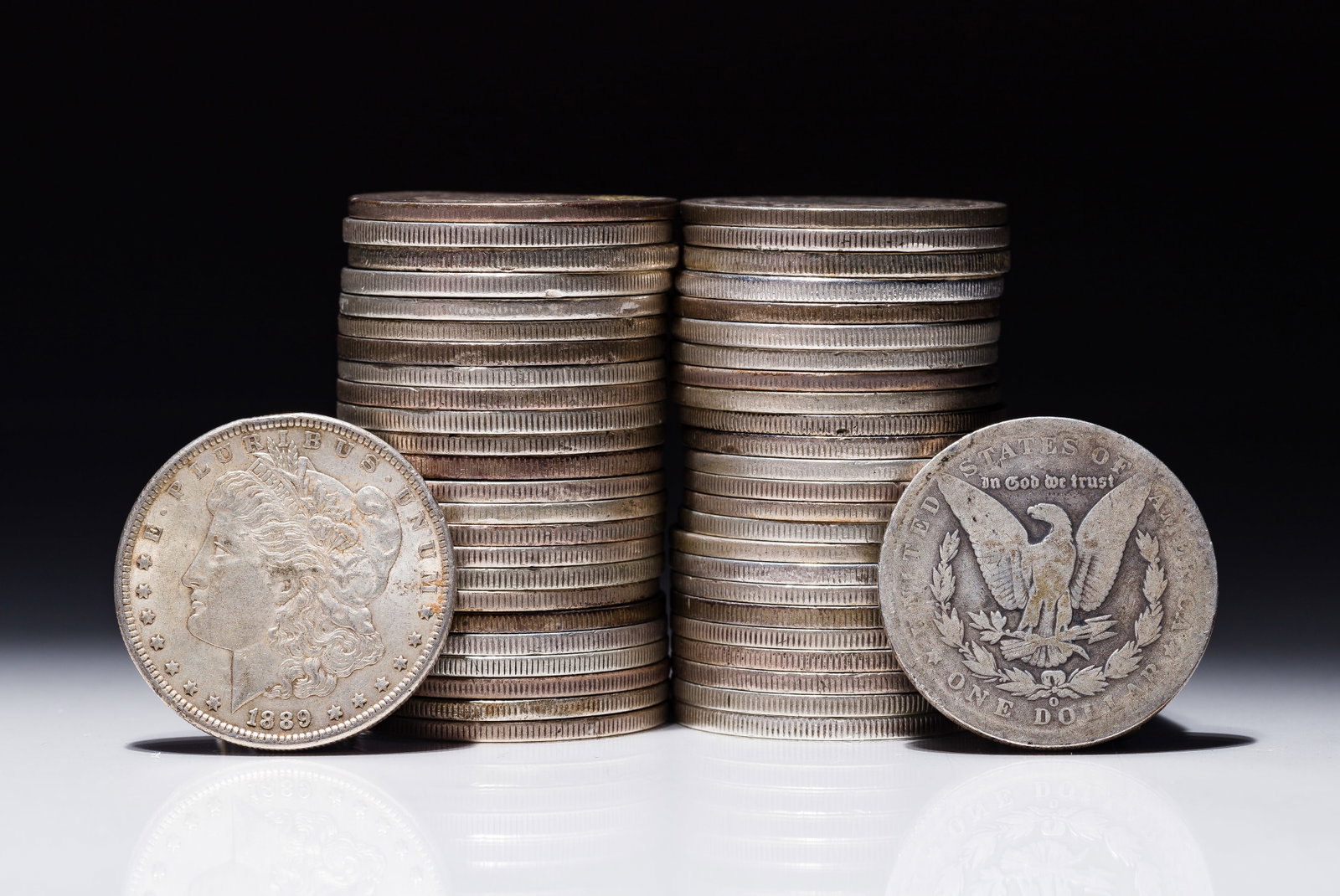 Morgan Dollars $1: Morgan Dollars $1 (50) coins including mixed mints from 1889, 1891 and 1896 Property from: a Private Collector, Chicago (Rogers Park), Illinois Category: Dollars > Morgan Dollar Estimated Sale Time: