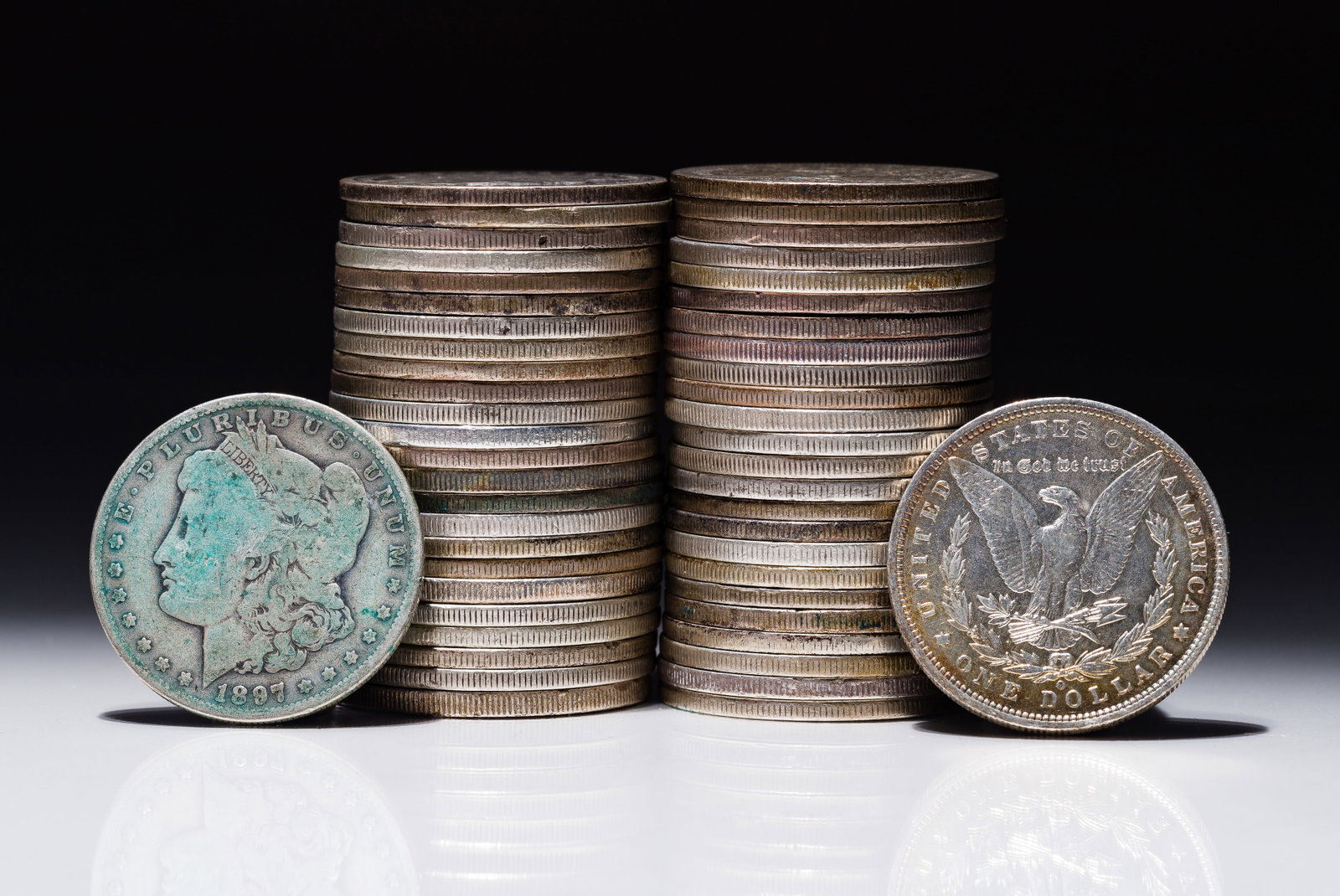 Morgan Dollars $1: Morgan Dollars $1 (50) coins including mixed mints from 1896, 1897 and 1900 Property from: a Private Collector, Chicago (Rogers Park), Illinois Category: Dollars > Morgan Dollar Estimated Sale Time: