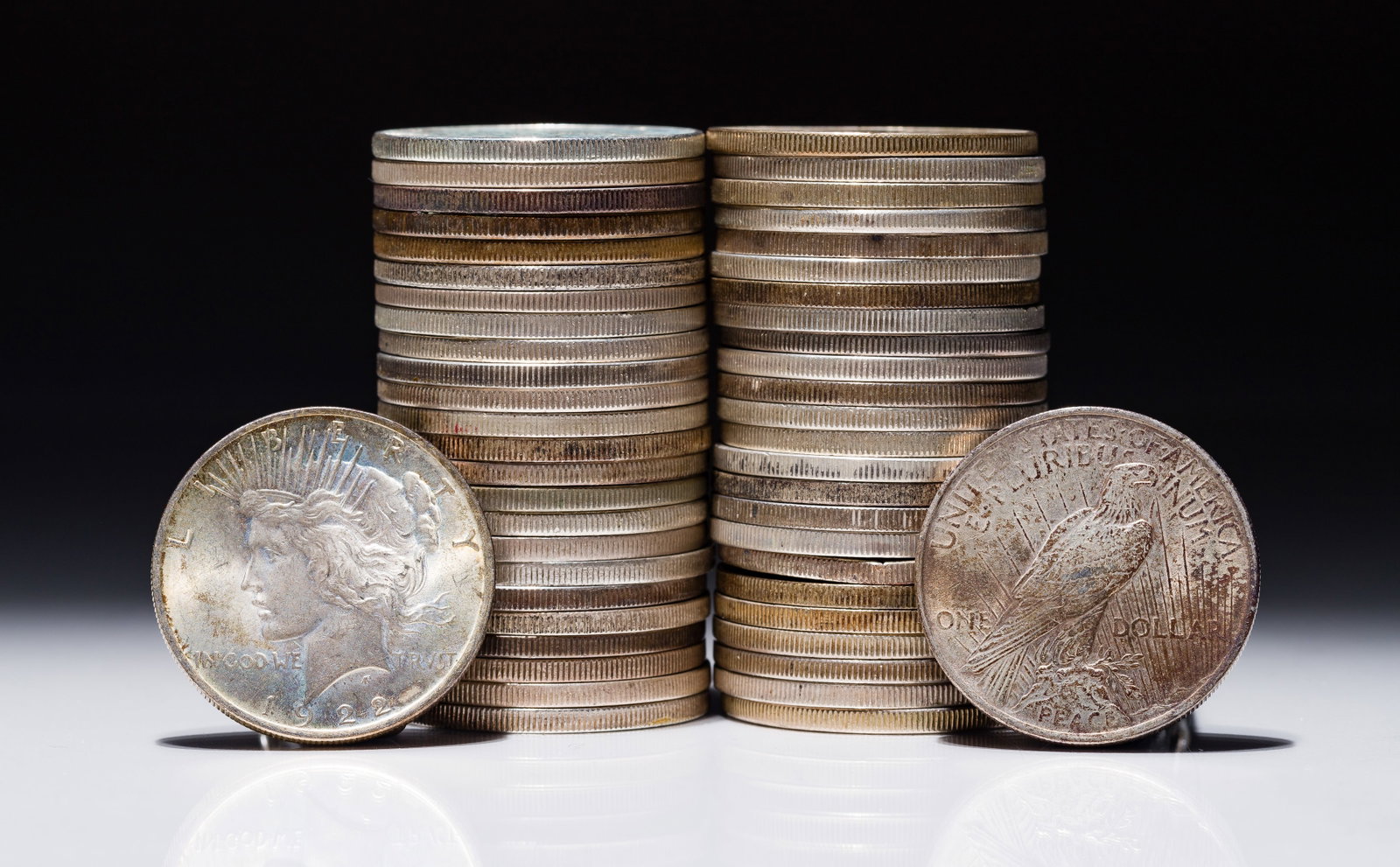 1922 Peace Dollars $1: 1922 Peace Dollars $1 (50) coins Property from: a Private Collector, Chicago (Rogers Park), Illinois Category: Dollars > Peace Dollar Estimated Sale Time: 11:12 am CST Shipping Status:
