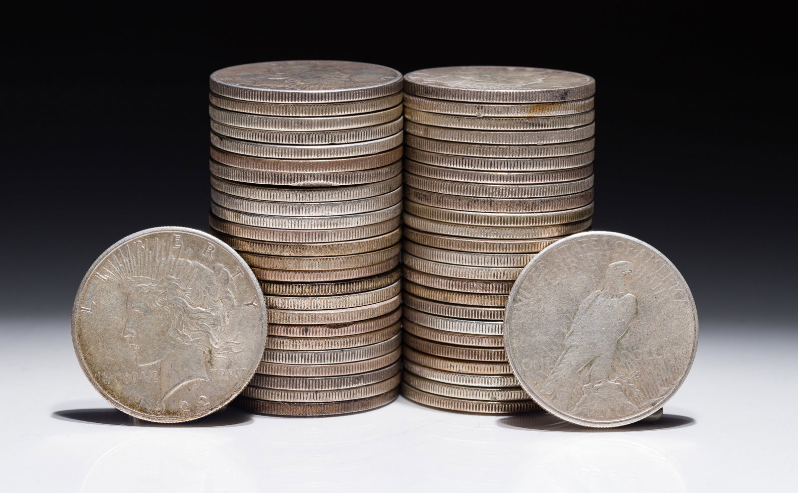 1922-S Peace Dollars $1: 1922-S Peace Dollars $1 (50) coins Property from: a Private Collector, Chicago (Rogers Park), Illinois Category: Dollars > Peace Dollar Estimated Sale Time: 10:53 am CST Shipping Status: Shipping