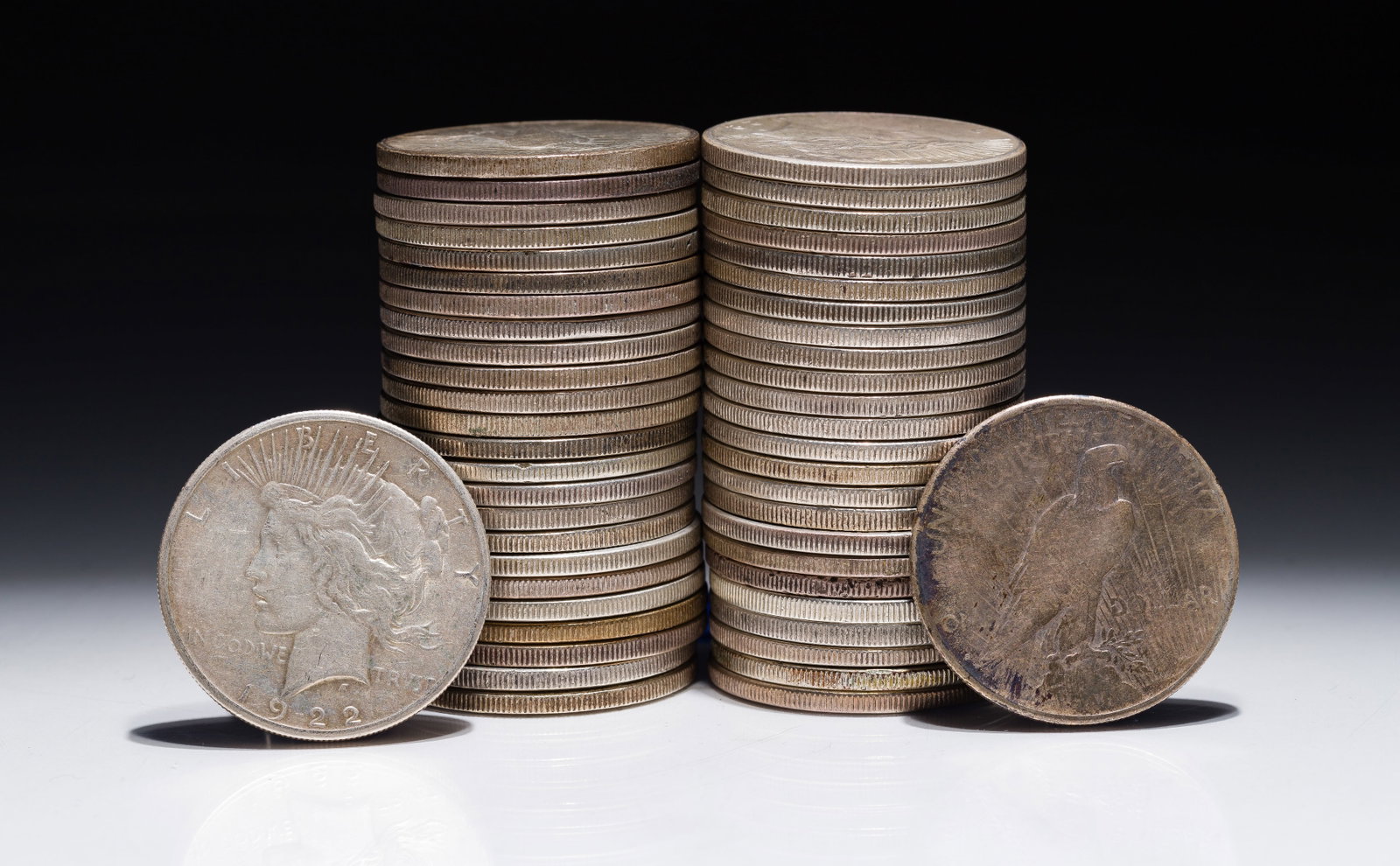 1922-S Peace Dollars $1: 1922-S Peace Dollars $1 (50) coins Property from: a Private Collector, Chicago (Rogers Park), Illinois Category: Dollars > Peace Dollar Estimated Sale Time: 10:55 am CST Shipping Status:
